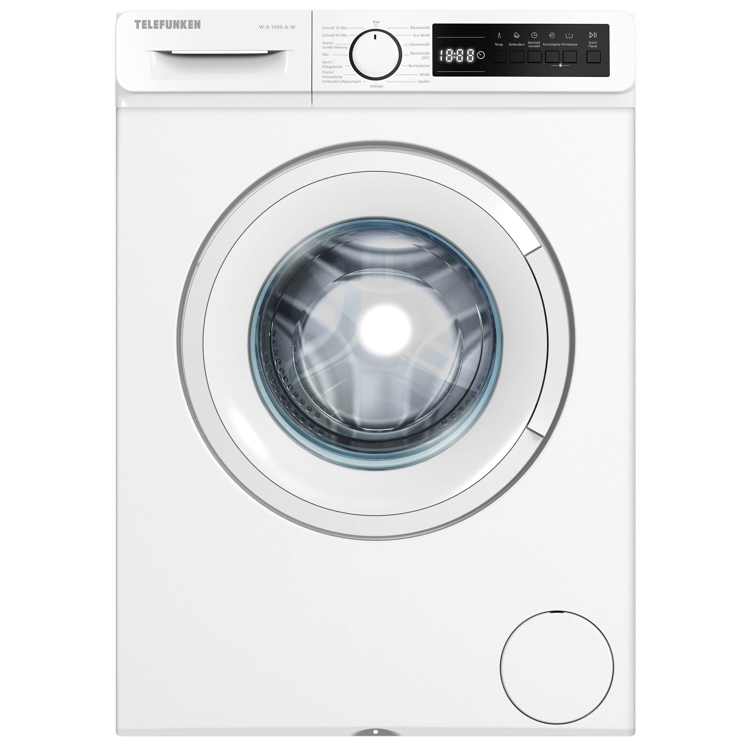 Telefunken Waschmaschine 8kg | 1400 U/Min. | Frontlader | Inverter Motor | AquaStop | 15 Programme | W-8-1400-A-W weiß-0