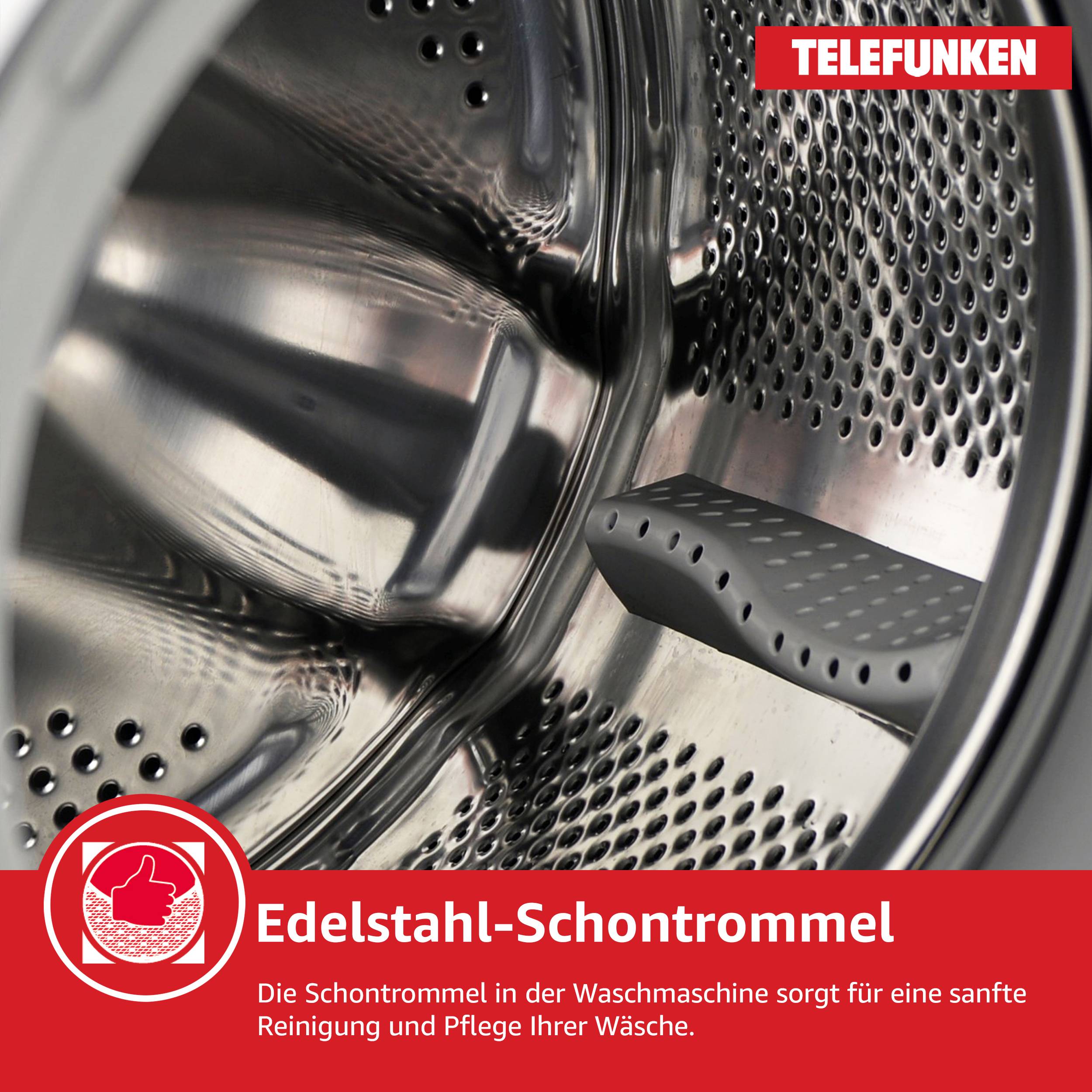 Telefunken Waschmaschine 8kg | 1400 U/Min. | Frontlader | Inverter Motor | AquaStop | 15 Programme | W-8-1400-A-W weiß-2
