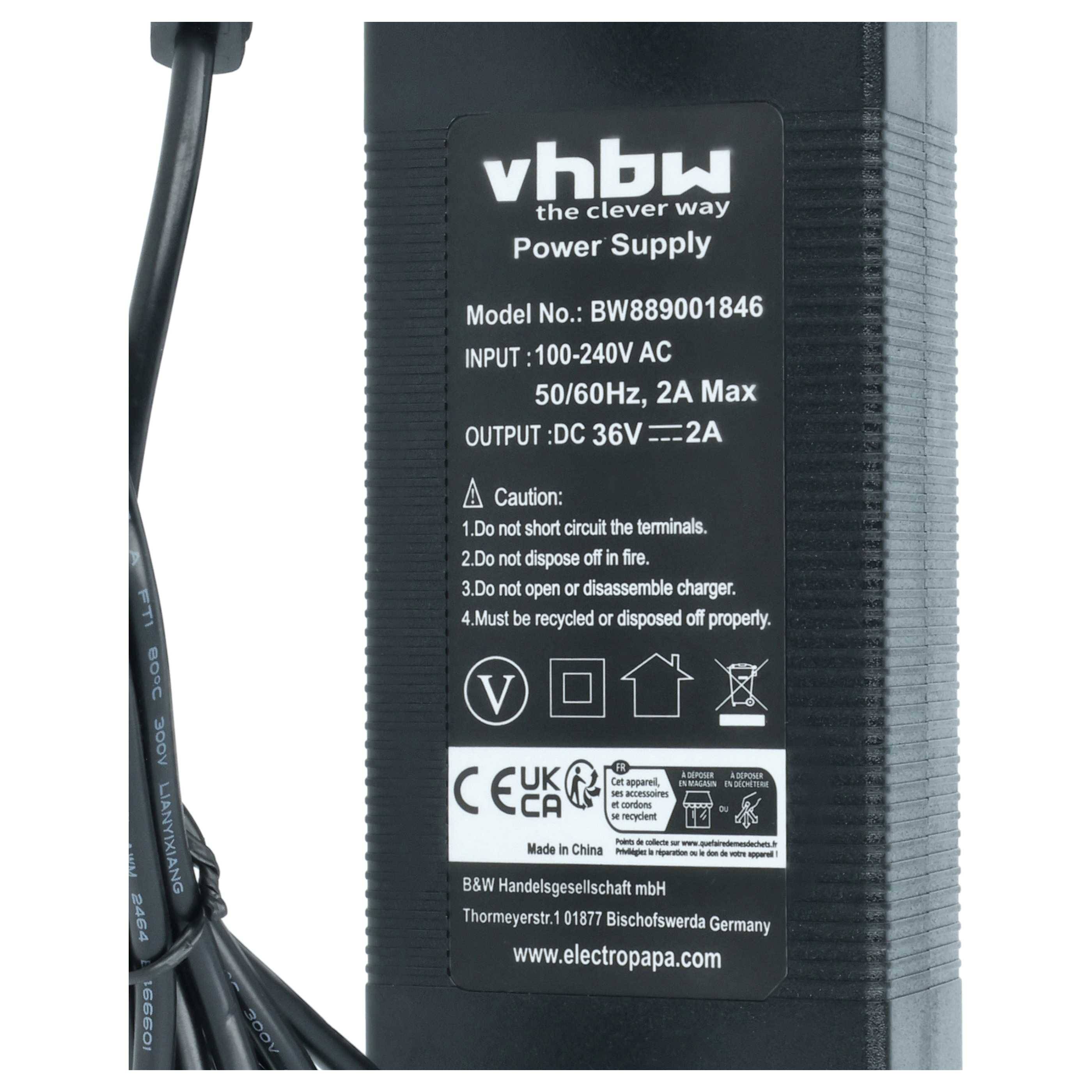 vhbw 1x Ladegerät kompatibel mit Bosch Performance Line CX | Performance Line Speed Fahrradakkus, E-Bike - Für 36 V-3