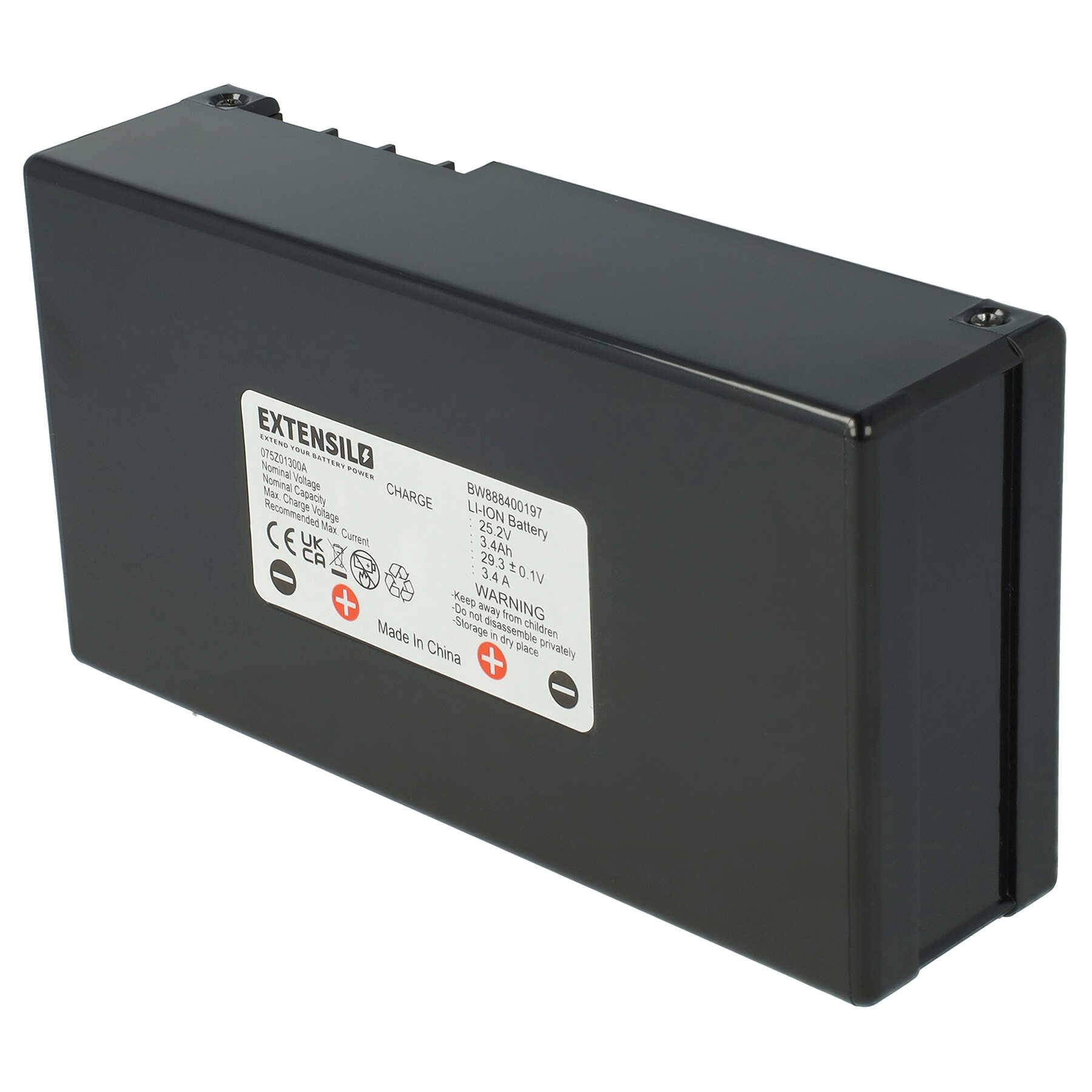 EXTENSILO Akku Ersatz für Zucchetti 075Z01300A für Rasenroboter | (3400mAh, 25,2V, Li-Ion)-0