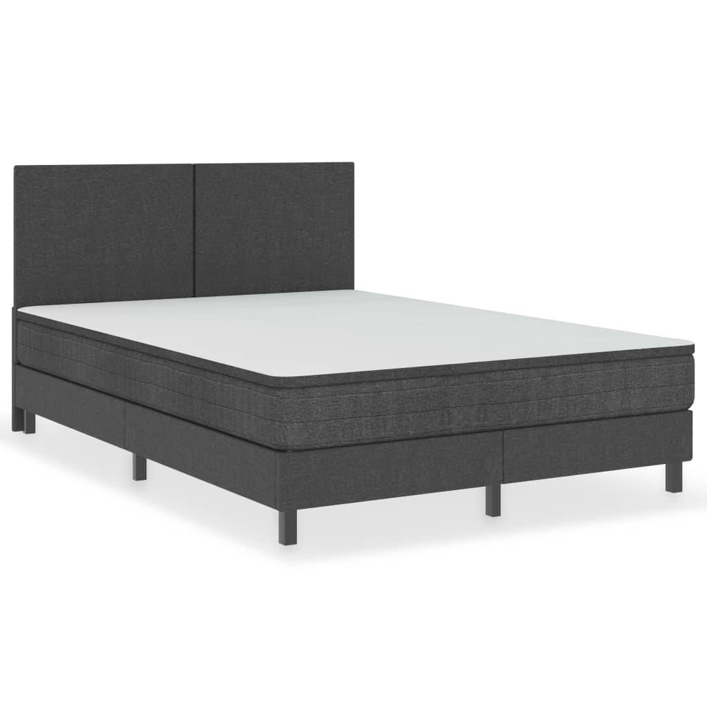 Boxspringbett Dunkelgrau Stoff 140x200 cm-0