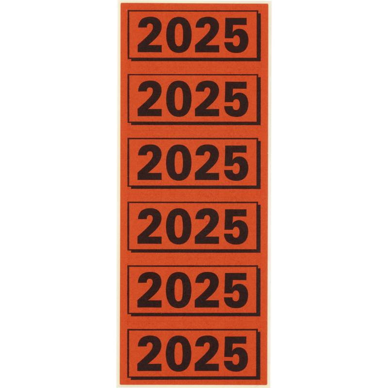 ELBA Inhaltsschild "2025", rot, Maße: (B)57 x (H)25 mm-0
