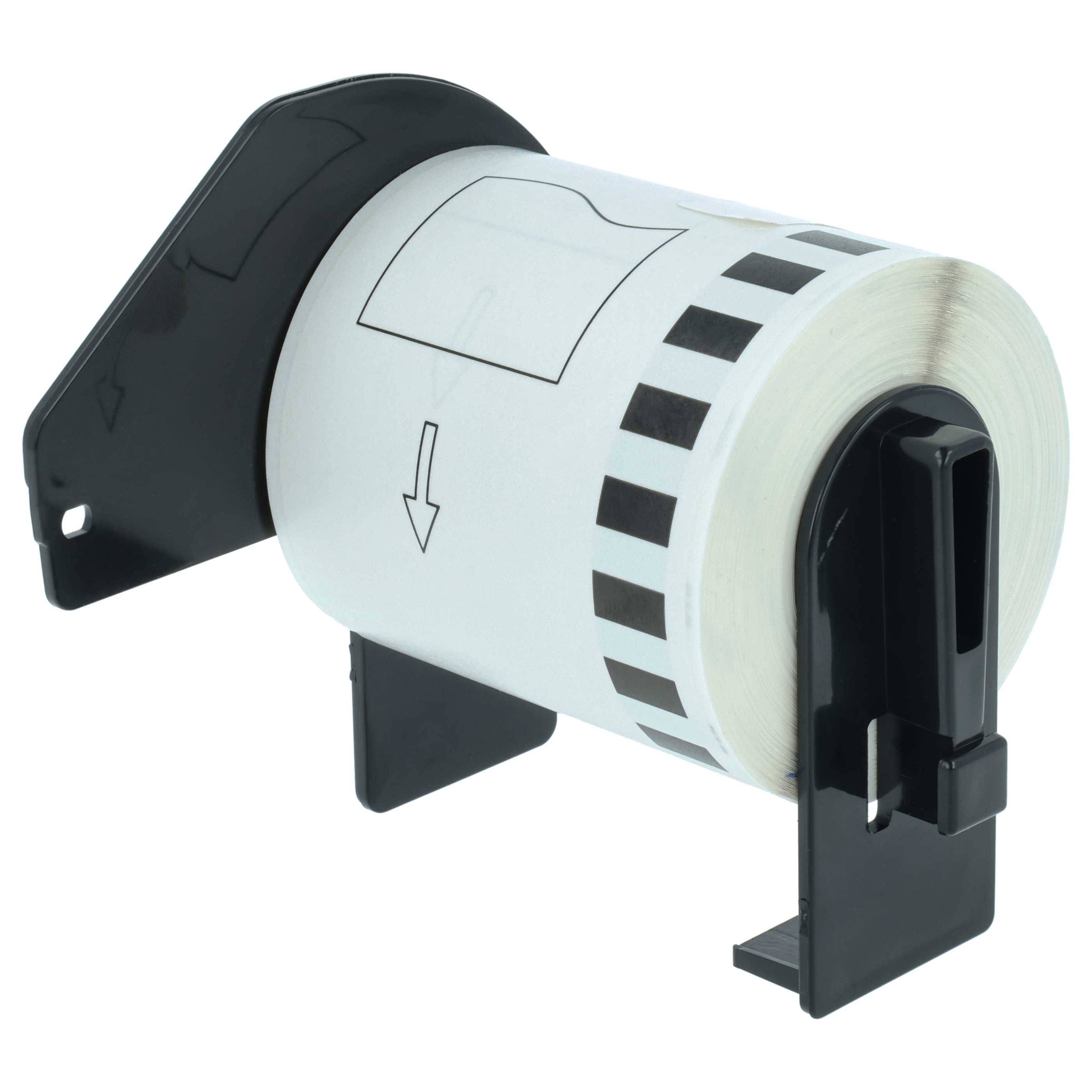 vhbw Etiketten-Rolle mit Halter 62mm x 15,24m (1 Etikette) kompatibel mit Brother PT QL-710W, QL-720 Etiketten-Drucker --2