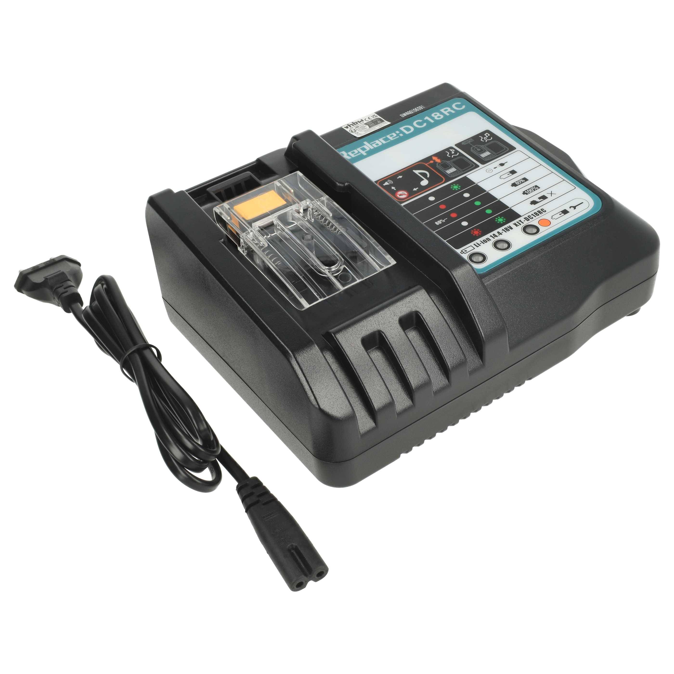 vhbw Ladegerät kompatibel mit Makita MUH461DZ | PB108D, PB108DRFX, PB108DZ, PT351DRF, PT351DZK, TD127D, TD126D, SC162-0