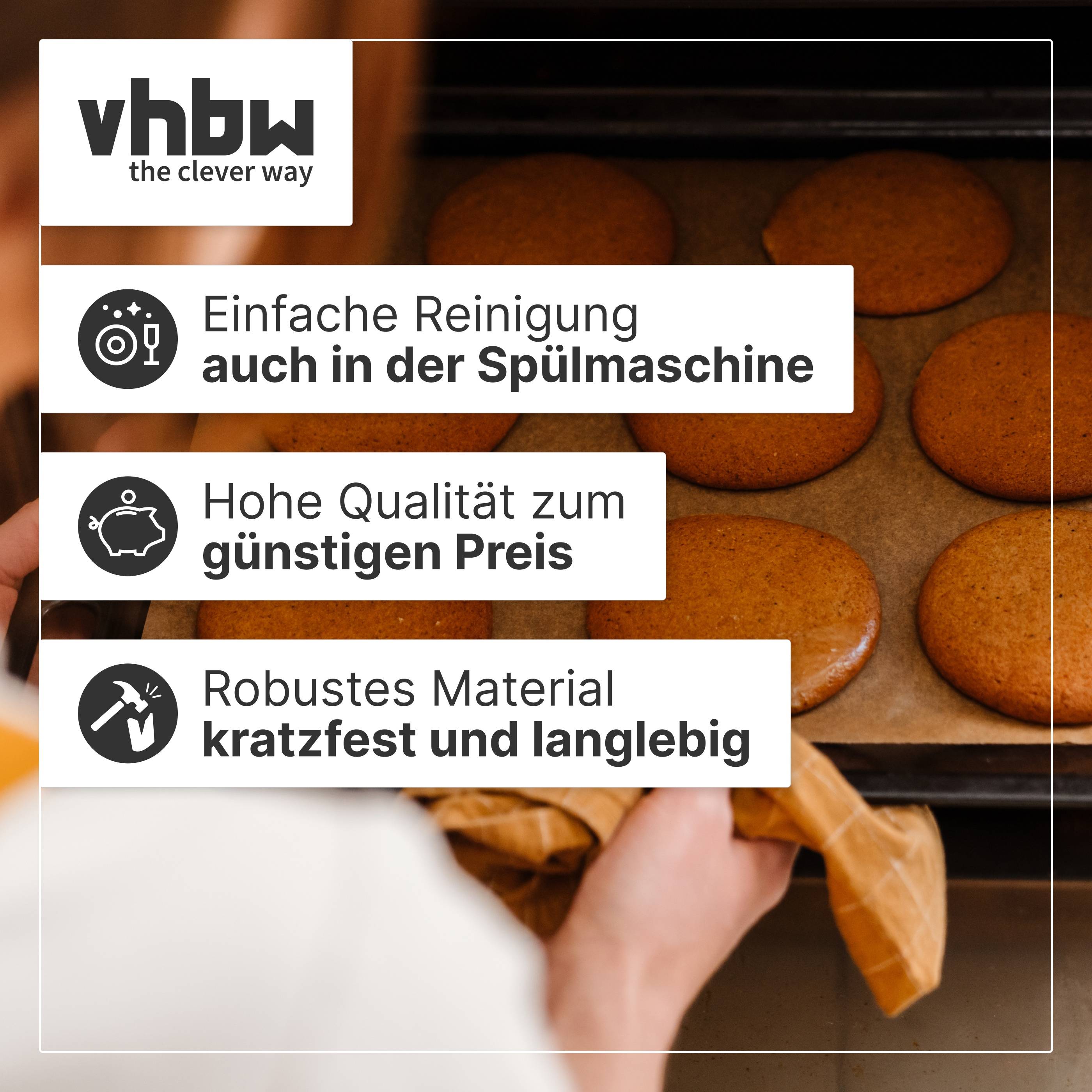 vhbw Backblech kompatibel mit Ikea 102.181.69 OV D40 S IK Backofen | 44,5 x 37,5 x 4,4 cm, Antihaftbeschichtet-1
