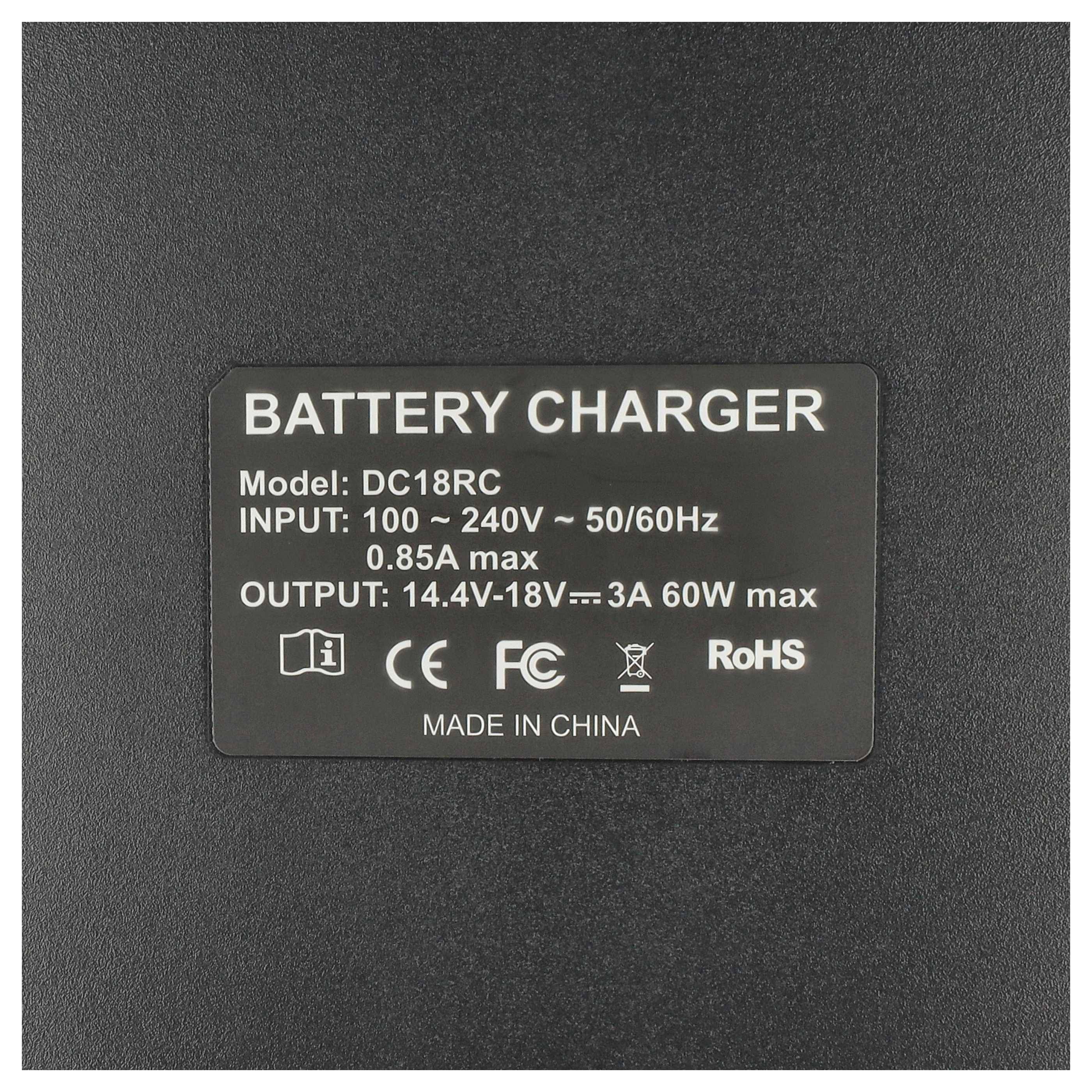 vhbw Ladegerät kompatibel mit Makita MUH461DZ | PB108D, PB108DRFX, PB108DZ, PT351DRF, PT351DZK, TD127D, TD126D, SC162-2