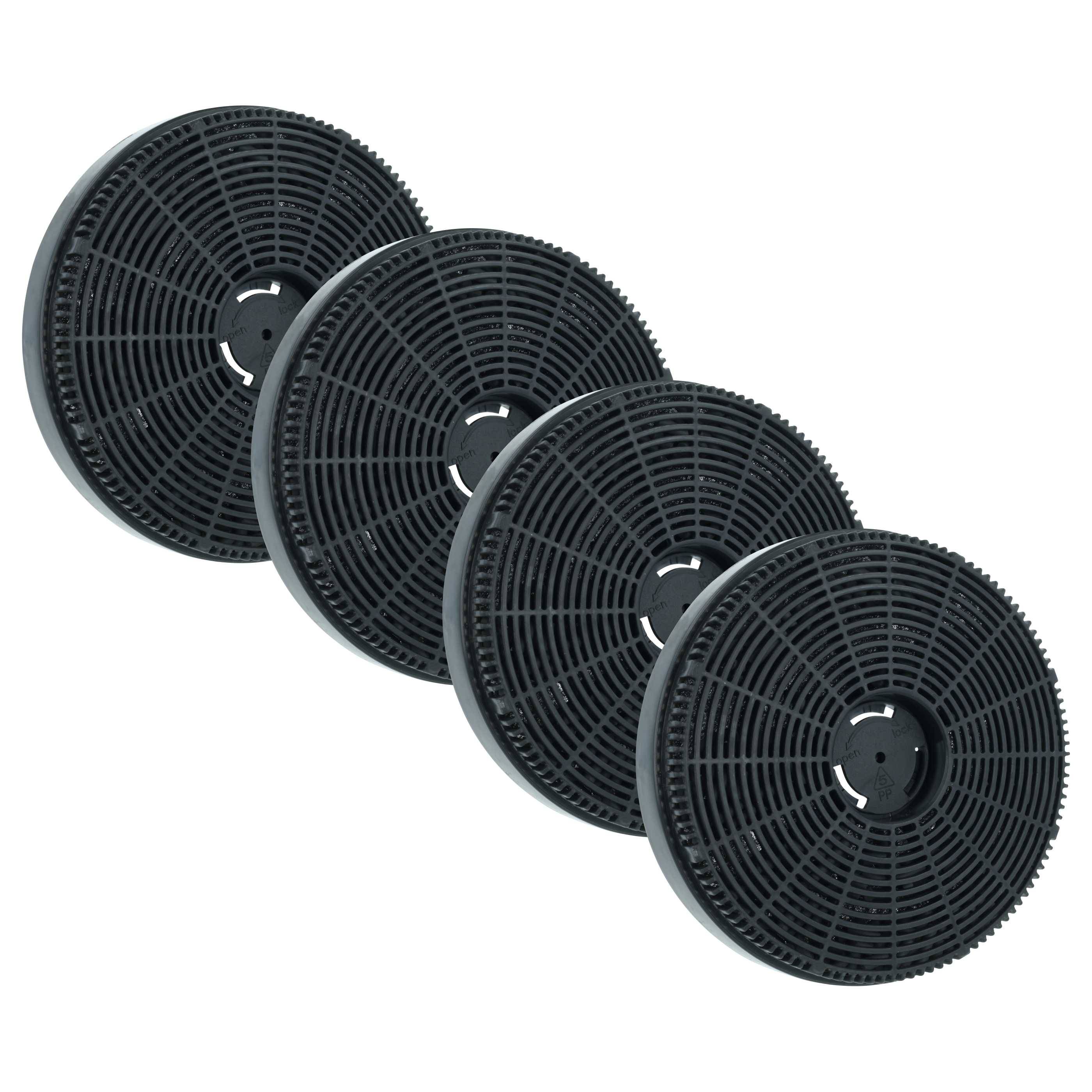 vhbw 4x Aktivkohlefilter kompatibel mit Klarstein Limelight 10034975 | 10034976, 10034977, 10034978, 10041132-0