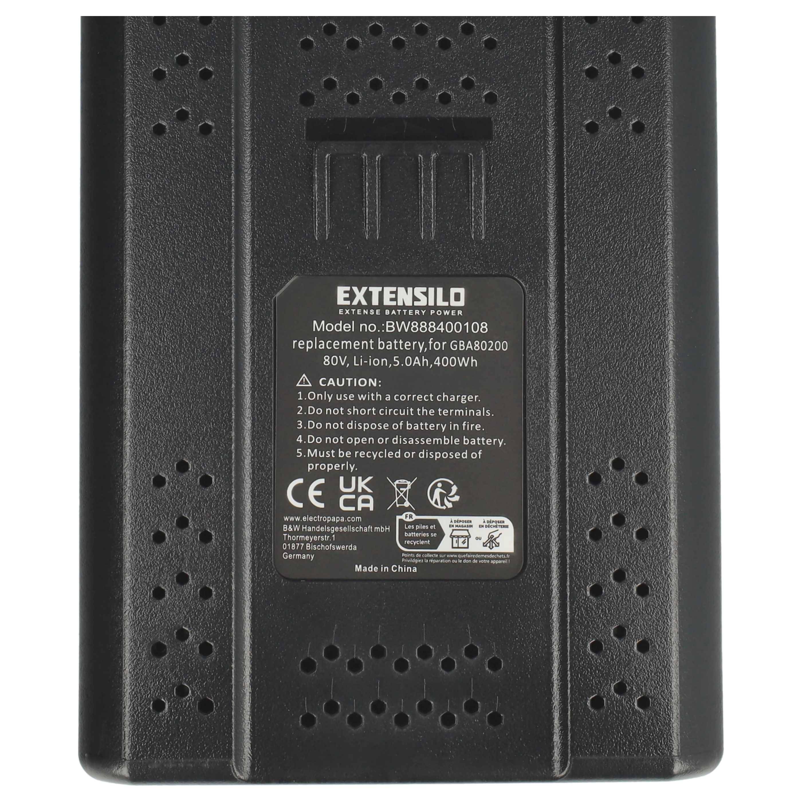 EXTENSILO 2x Akku kompatibel mit Greenworks GD80HT | GD80CS50, GD80LM46SP, GD80LM46SO Akku-Gartengerät Grasschere-2