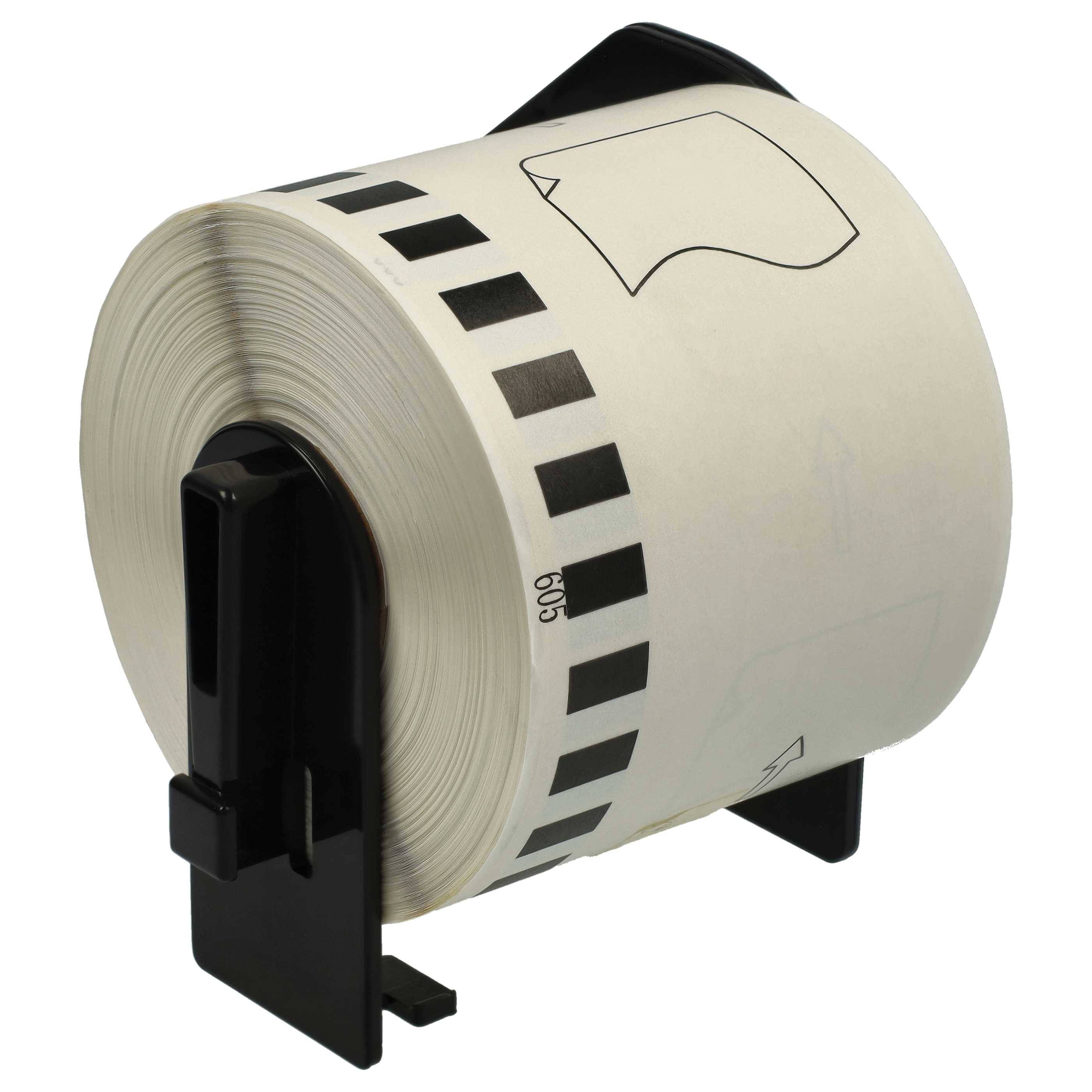 vhbw Etiketten-Rolle mit Halter 62mm x 30,48m kompatibel mit Brother P-Touch QL-800, QL720NW Etiketten-Drucker --3