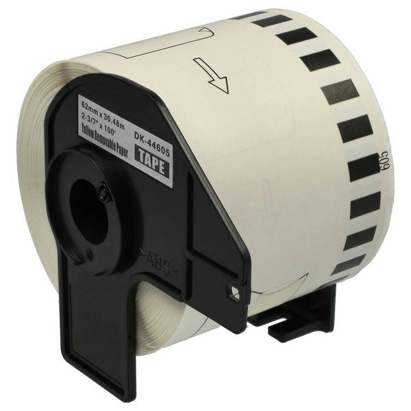 vhbw Etiketten-Rolle mit Halter 62mm x 30,48m kompatibel mit Brother P-Touch QL-800, QL720NW Etiketten-Drucker -