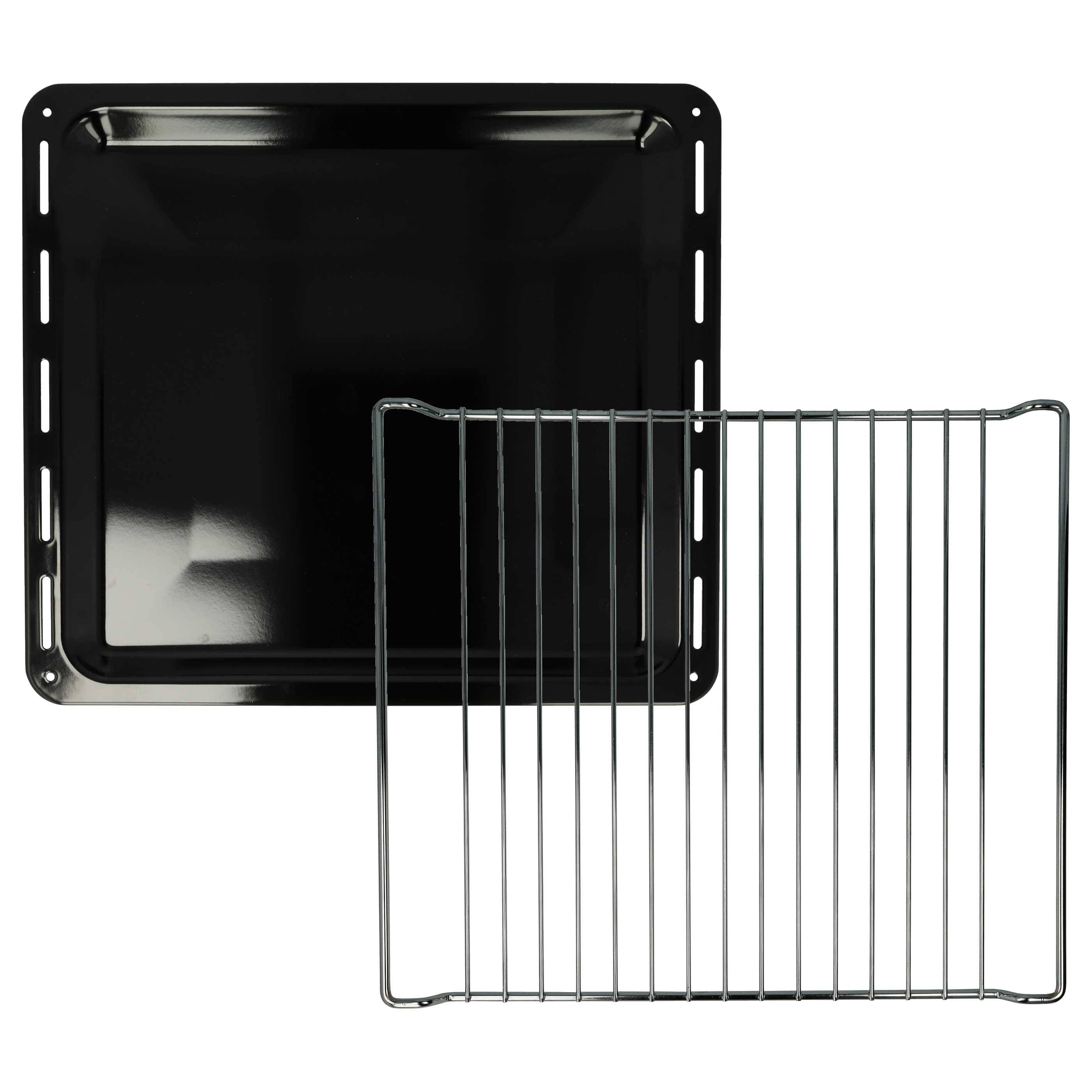 vhbw Backblech, Gitterrost (2-tlg. Set) kompatibel mit Zanussi ZHM727W | für ZCS6652W, ZHM727B, ZHM727X, ZHM728B-0