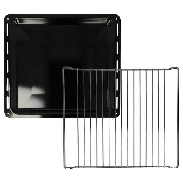 vhbw Backblech, Gitterrost (2-tlg. Set) kompatibel mit Zanussi ZHM727W | für ZCS6652W, ZHM727B, ZHM727X, ZHM728B