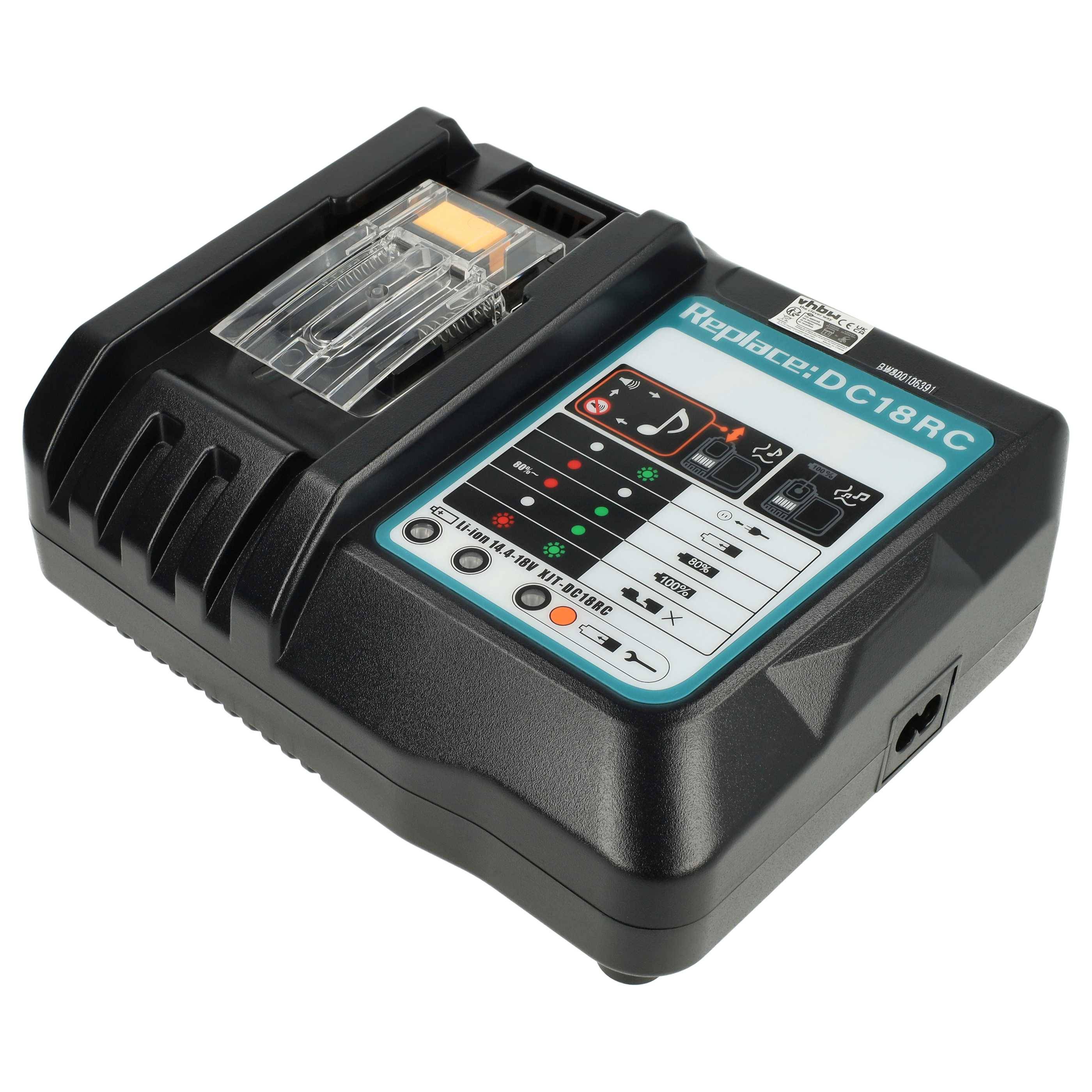 vhbw Ladegerät kompatibel mit Makita MUH461DZ | PB108D, PB108DRFX, PB108DZ, PT351DRF, PT351DZK, TD127D, TD126D, SC162-3