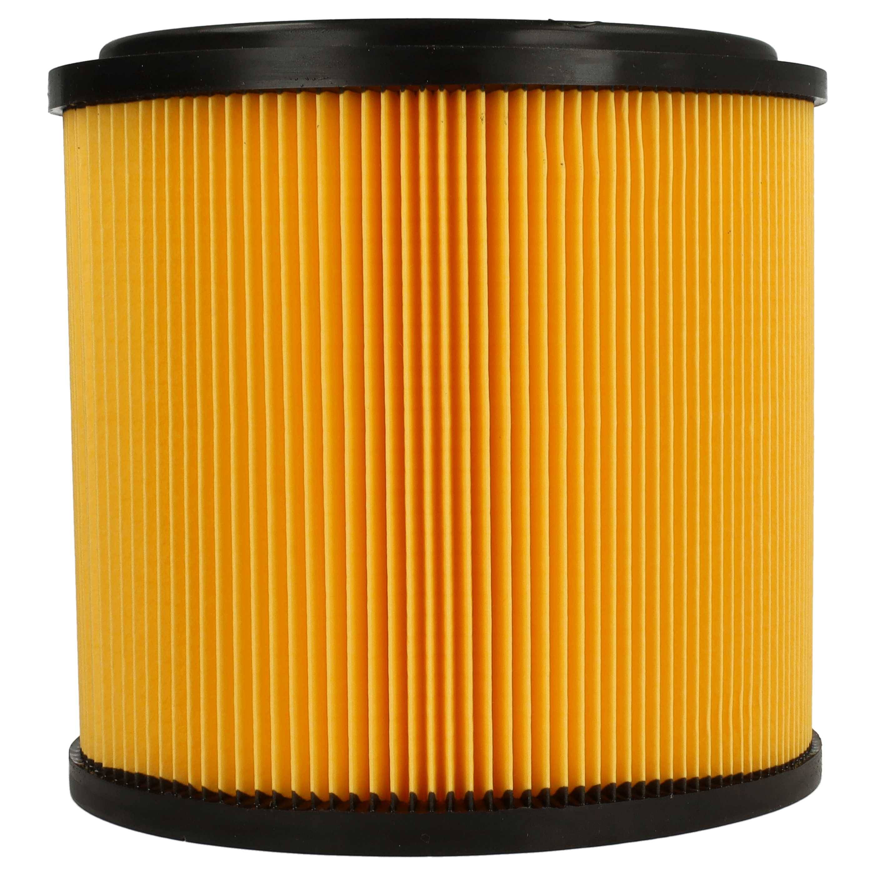 vhbw 5x Faltenfilter kompatibel mit Caramba Auto 9.0 | 7.0, 5,0 Staubsauger - Patronenfilter Gelb Schwarz-1