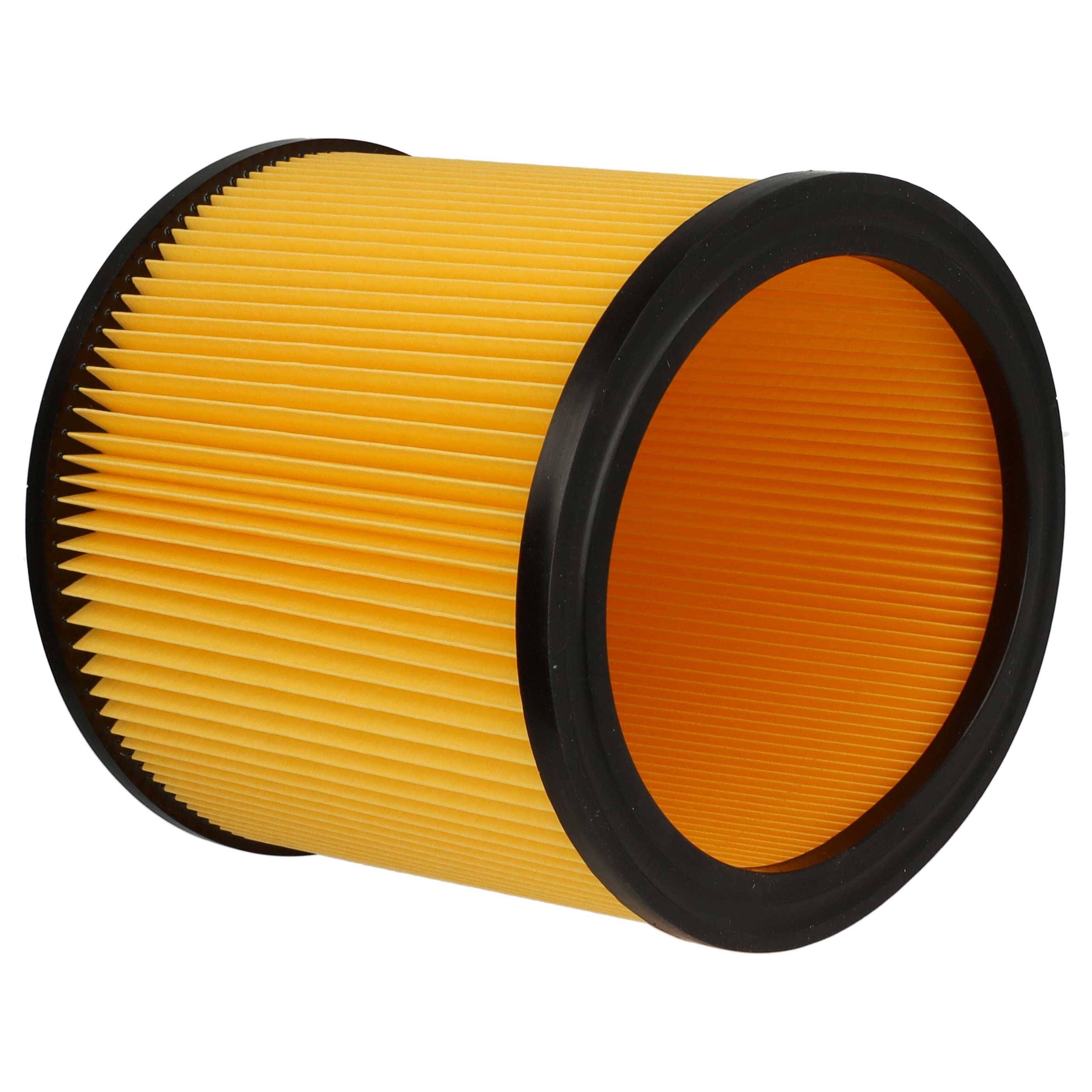 vhbw 5x Faltenfilter kompatibel mit Caramba Auto 9.0 | 7.0, 5,0 Staubsauger - Patronenfilter Gelb Schwarz-2
