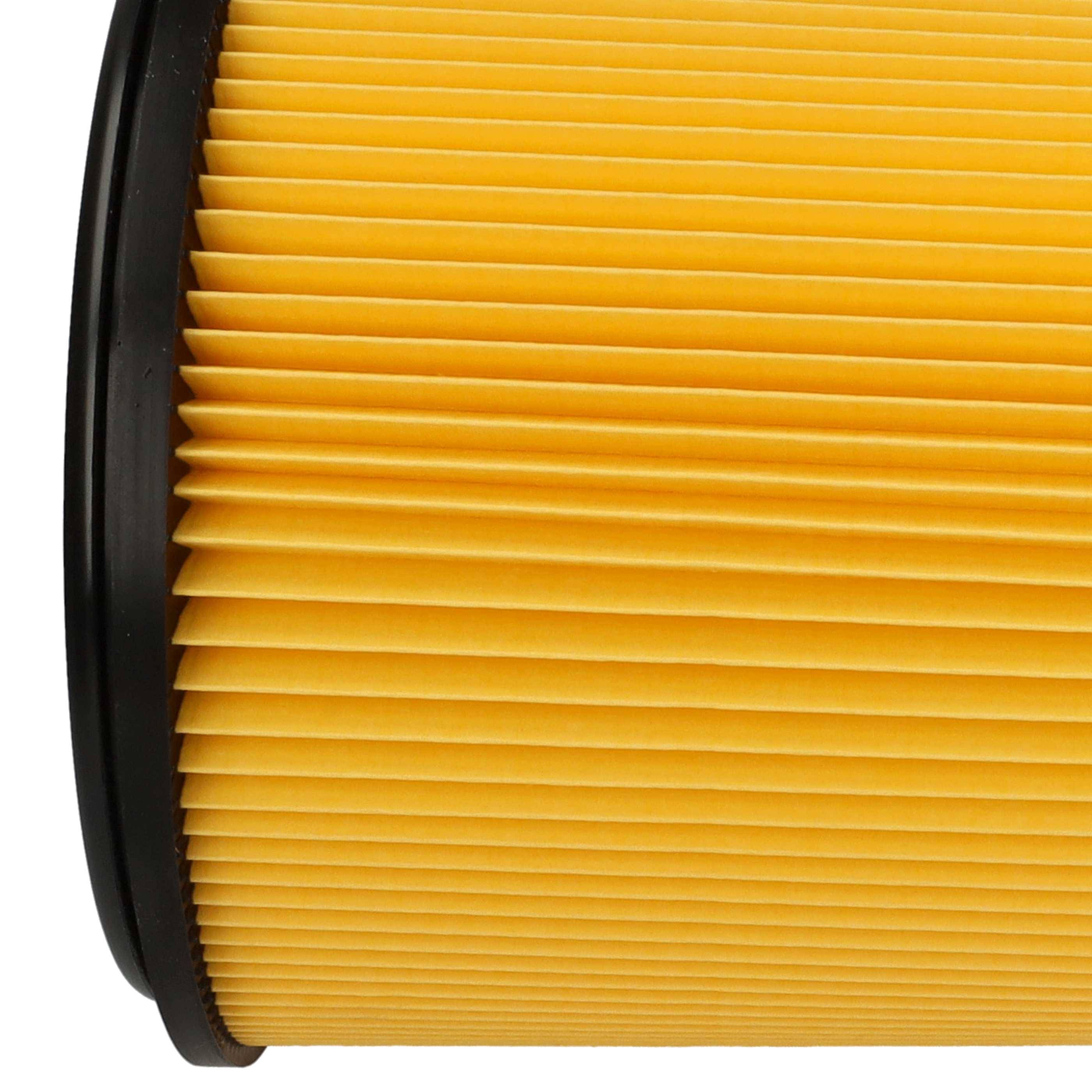 vhbw 5x Faltenfilter kompatibel mit Caramba Auto 9.0 | 7.0, 5,0 Staubsauger - Patronenfilter Gelb Schwarz-3