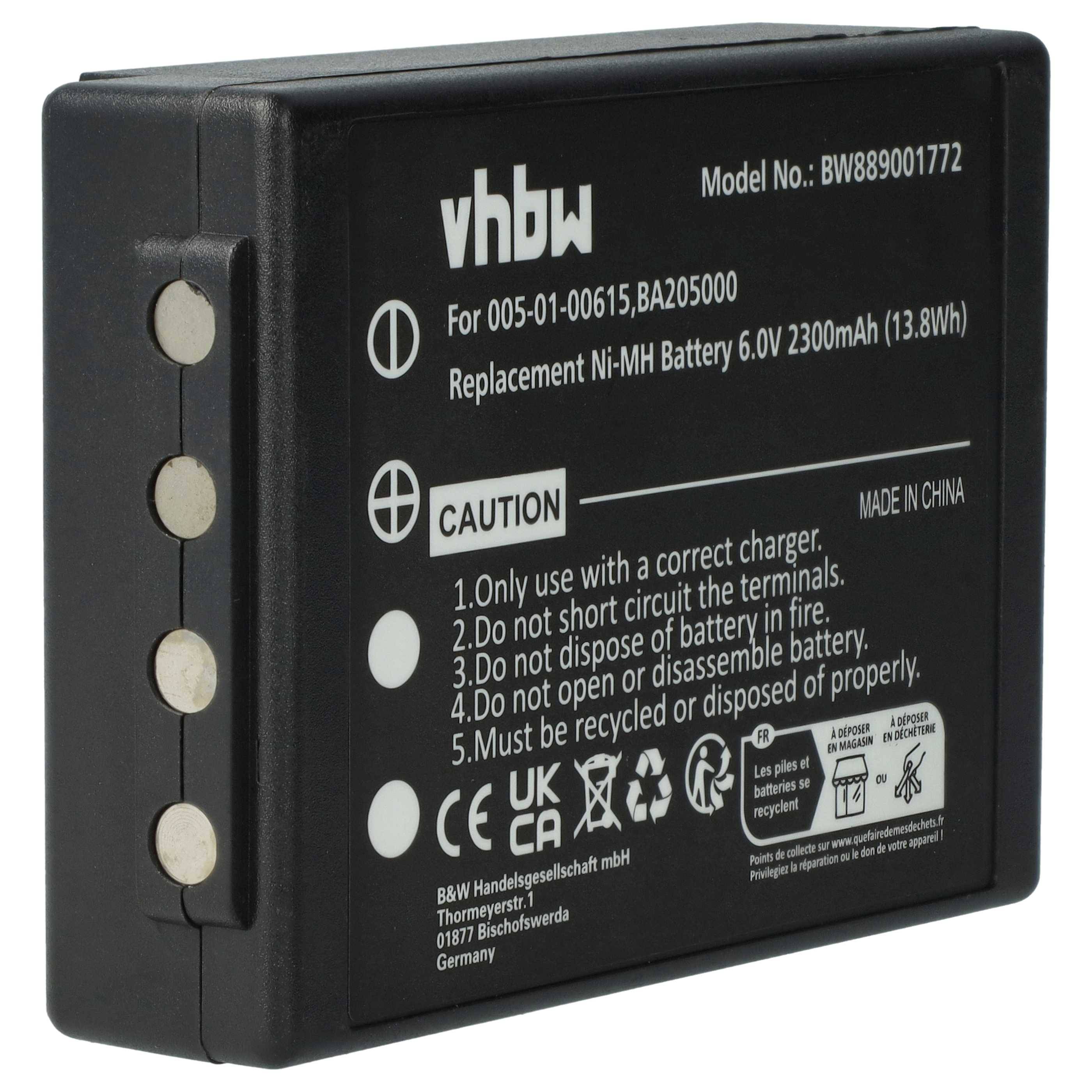 vhbw Akku Ersatz für HBC PM237745002 | BA209062, BA225031 für Industrie-Funkfernsteuerung Fernbedienung (2300 mAh, 6 V-0