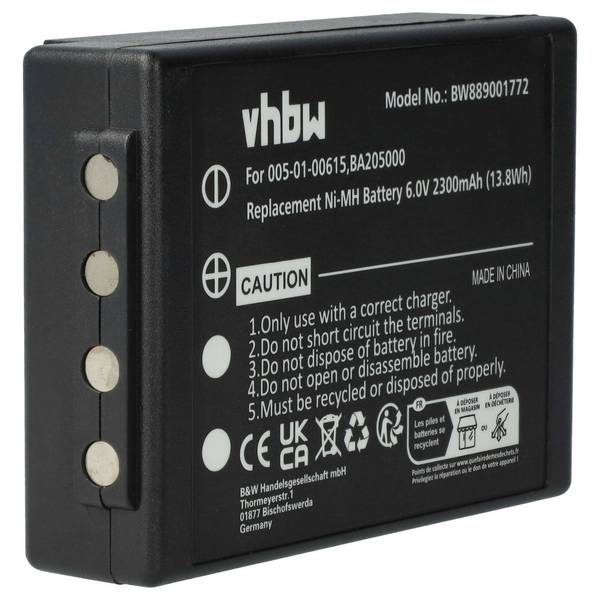 vhbw Akku Ersatz für HBC PM237745002 | BA209062, BA225031 für Industrie-Funkfernsteuerung Fernbedienung (2300 mAh, 6 V