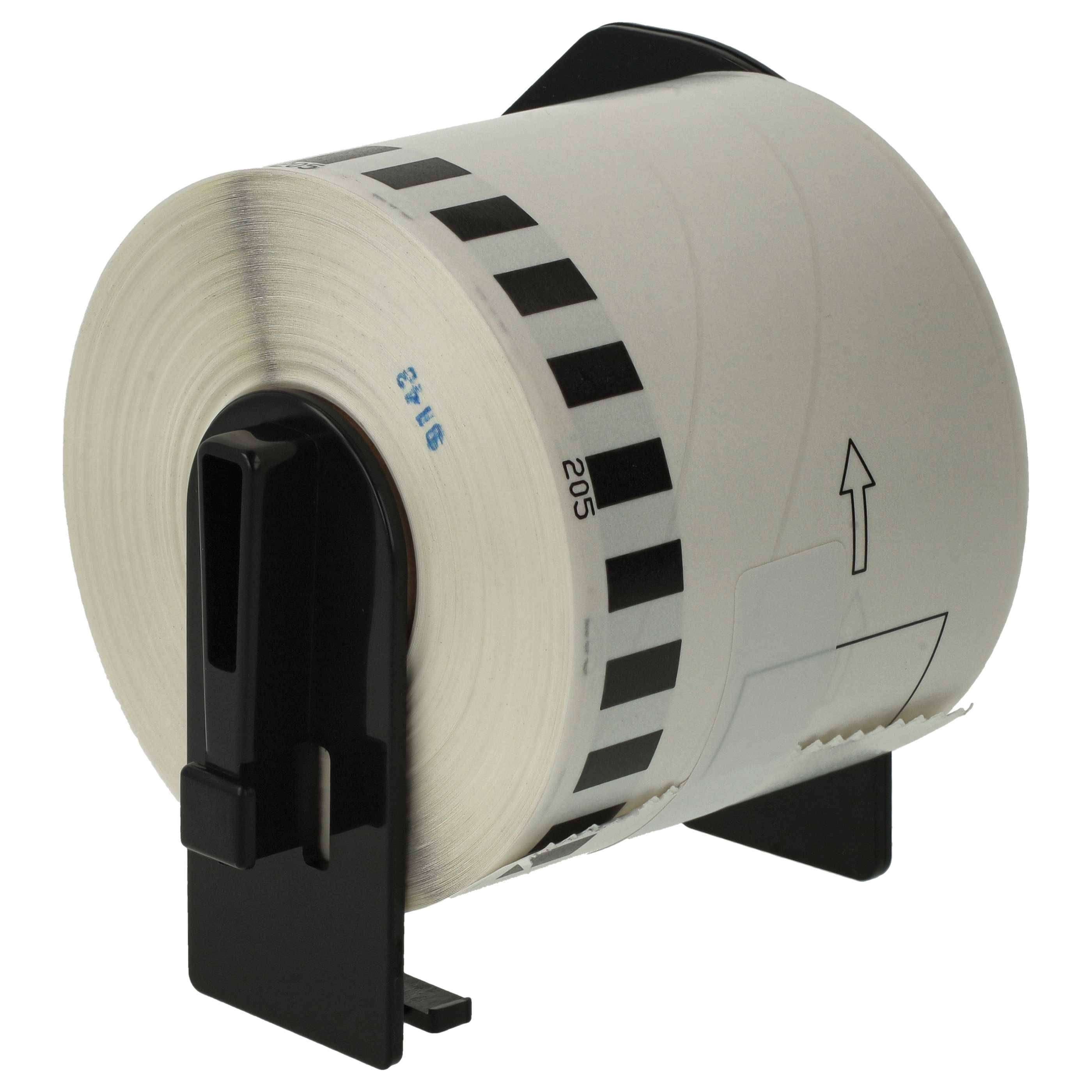 vhbw Etiketten-Rolle mit Halter 62mm x 30,48m (1 Etikette) kompatibel mit Brother PT QL-550, QL-560 Etiketten-Drucker --1