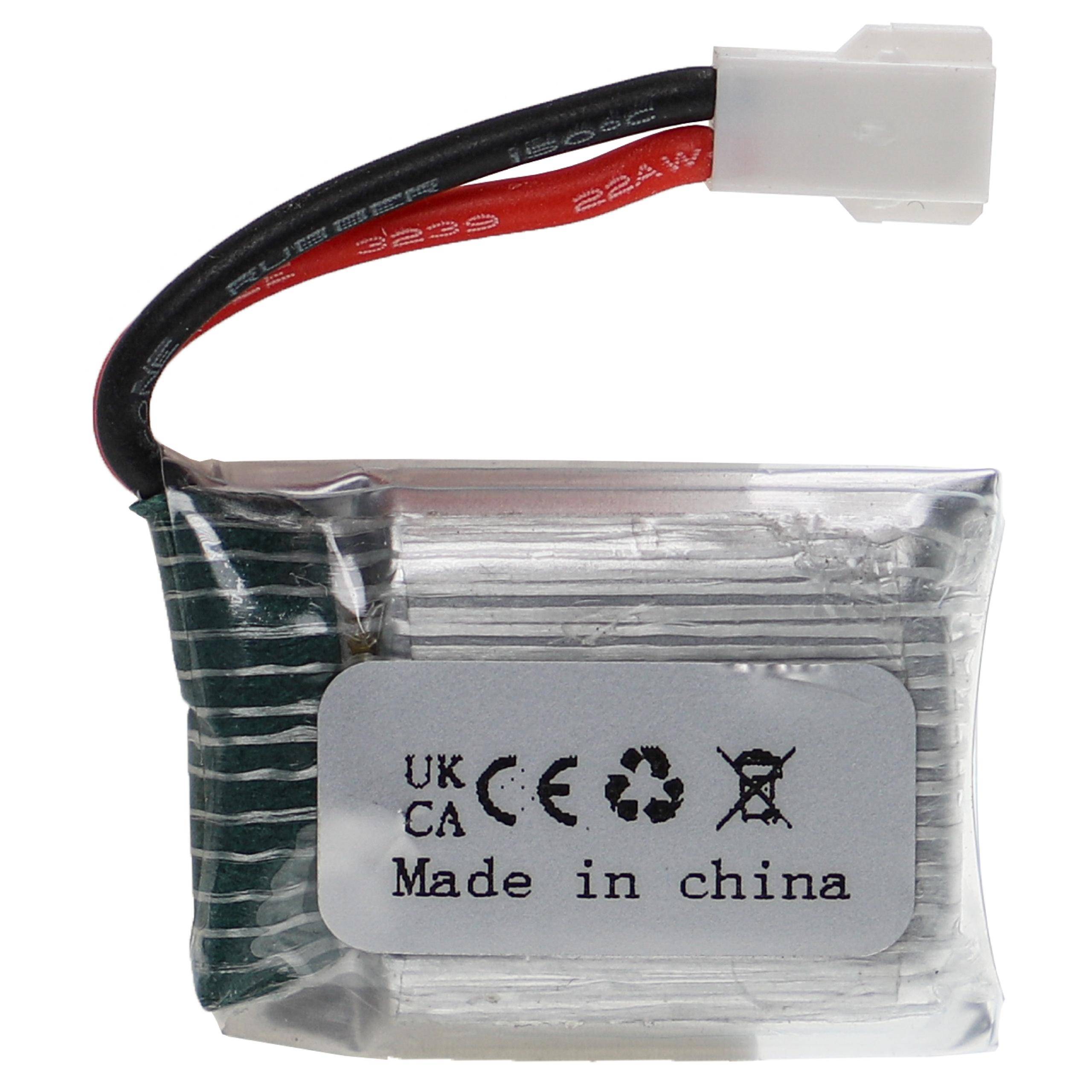 vhbw Akku kompatibel mit XH 2.54 2P Stecker für Modellbau z.B. Racing Car | Helikopter, Flugzeug (220mAh, 3,7V-1