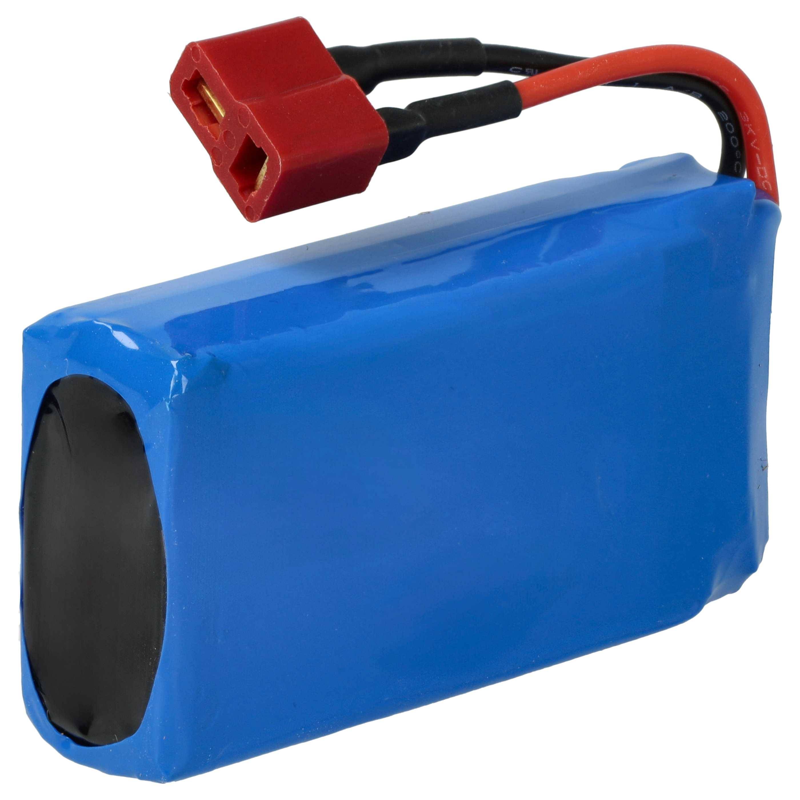 vhbw Akku kompatibel mit T-Stecker AWG16 für Modellbau z.B. Racing Car | Helikopter, Flugzeug (1800mAh, 7,4V, Li-Polymer-1