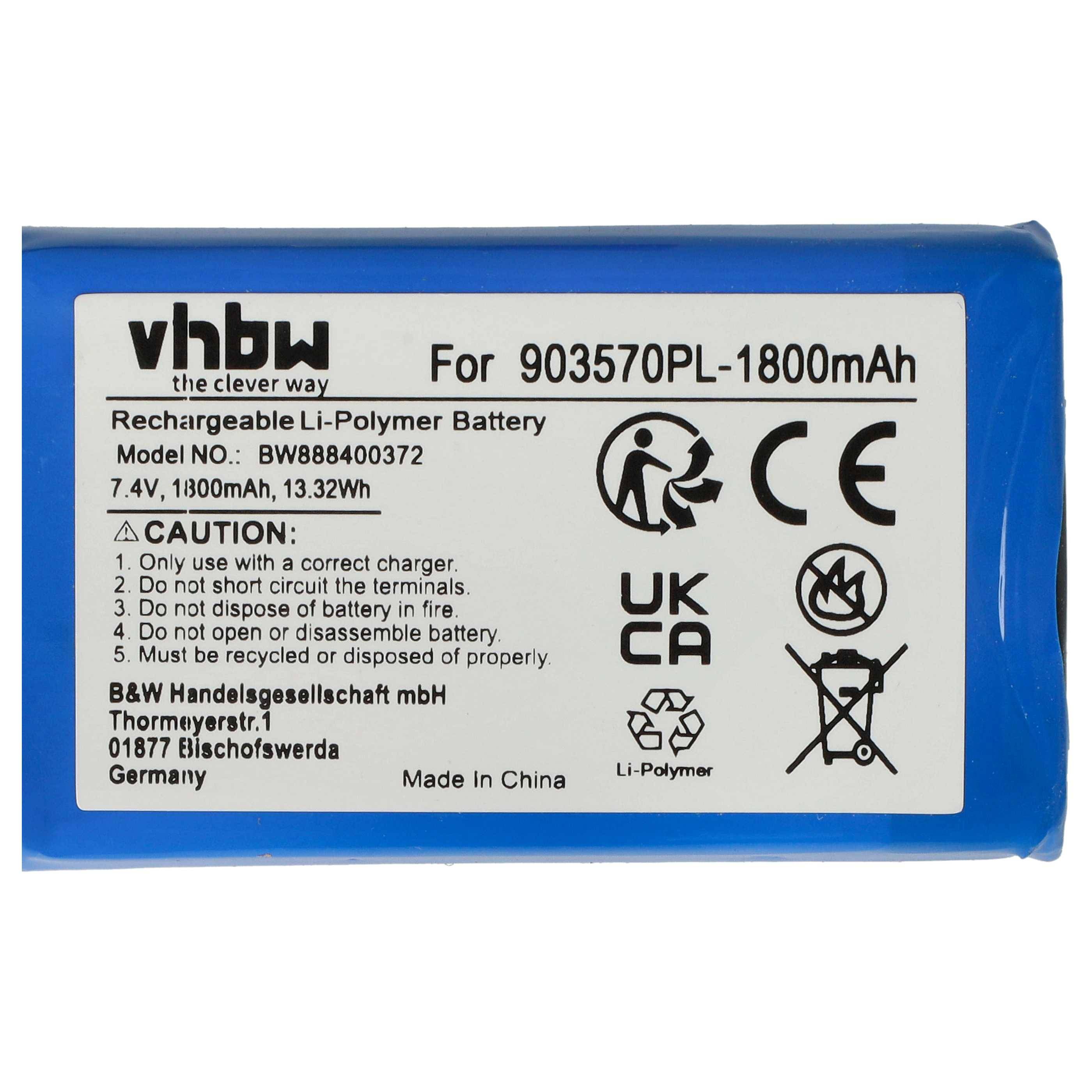 vhbw Akku kompatibel mit T-Stecker AWG16 für Modellbau z.B. Racing Car | Helikopter, Flugzeug (1800mAh, 7,4V, Li-Polymer-4