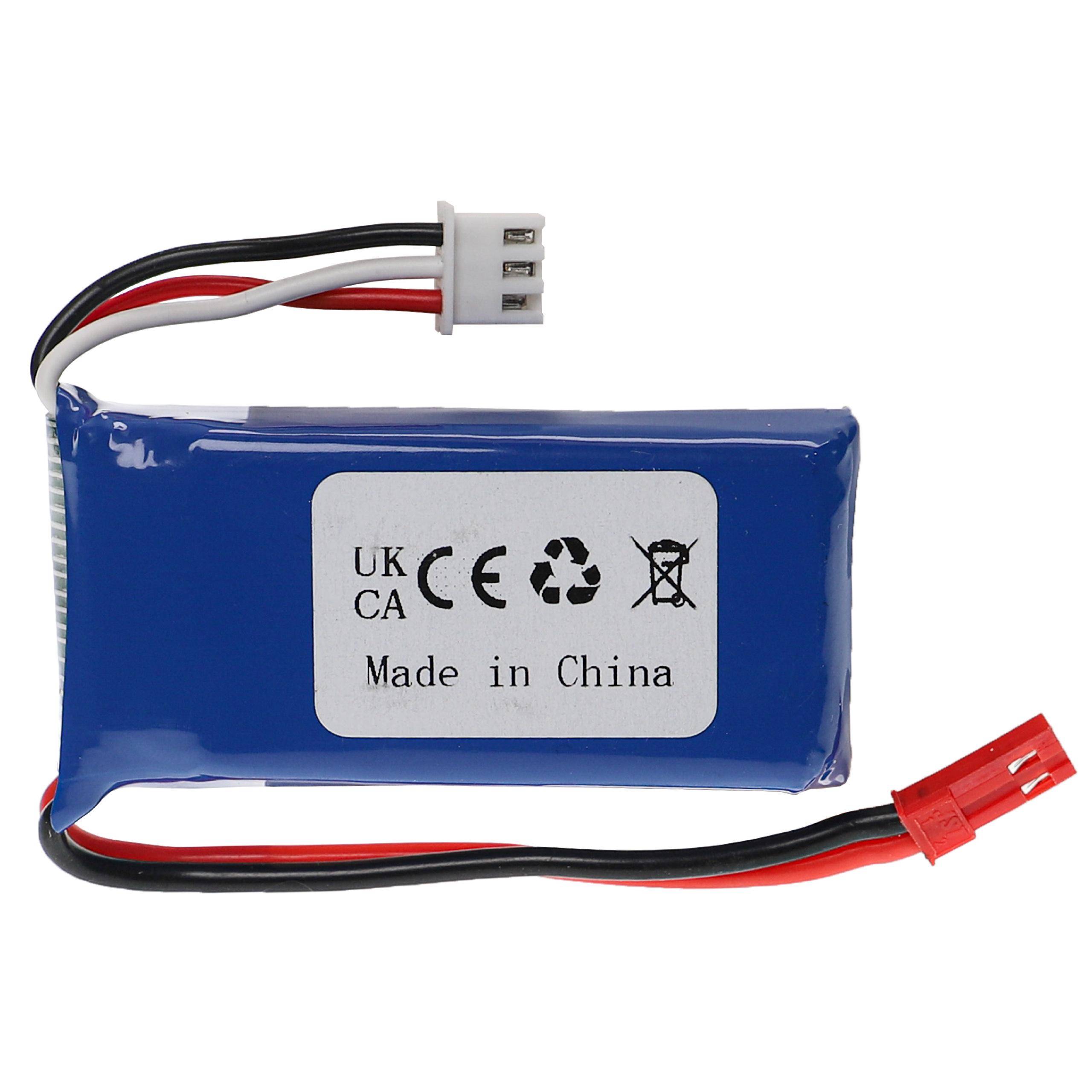 vhbw Akku kompatibel mit BEC Stecker für Modellbau z.B. Racing Car | Helikopter, Flugzeug (1200mAh, 7,4V, Li-Polymer, 57-1