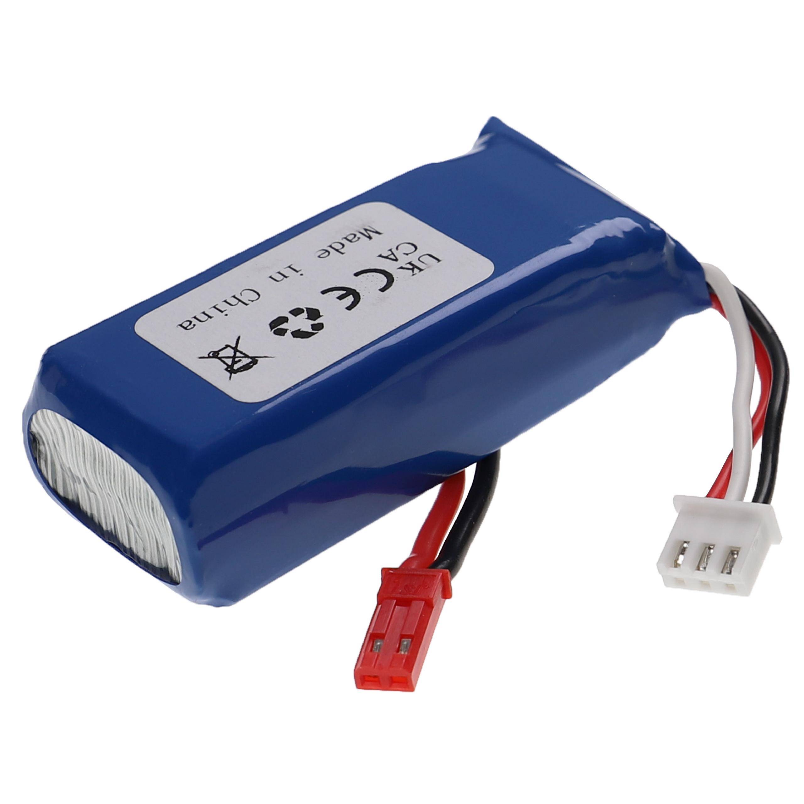 vhbw Akku kompatibel mit BEC Stecker für Modellbau z.B. Racing Car | Helikopter, Flugzeug (1200mAh, 7,4V, Li-Polymer, 57-2