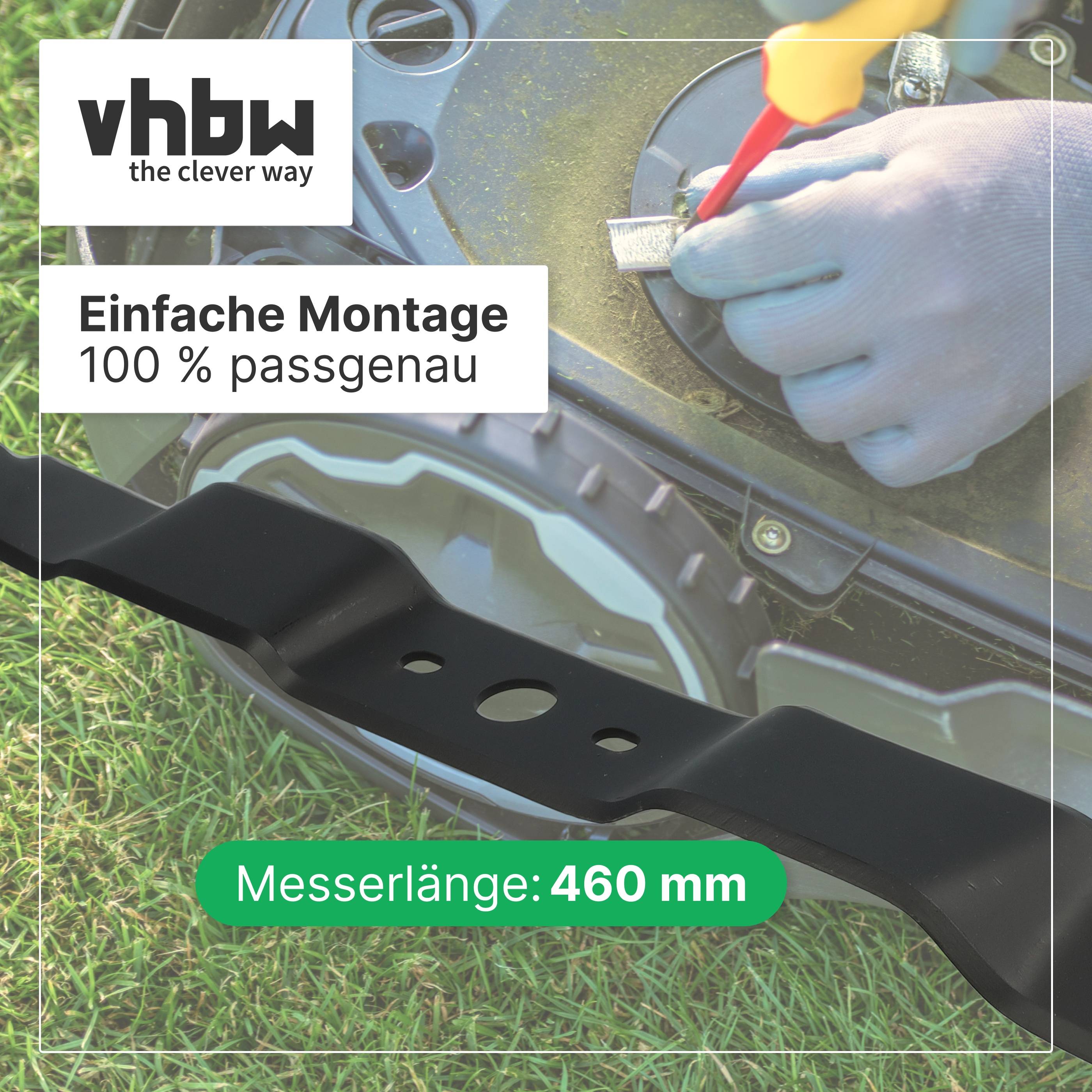 vhbw Ersatz-Messer Ersatz für Brill 134045 für Rasenmäher | Ersatzklinge Schwarz, 40MnB-Stahl-2