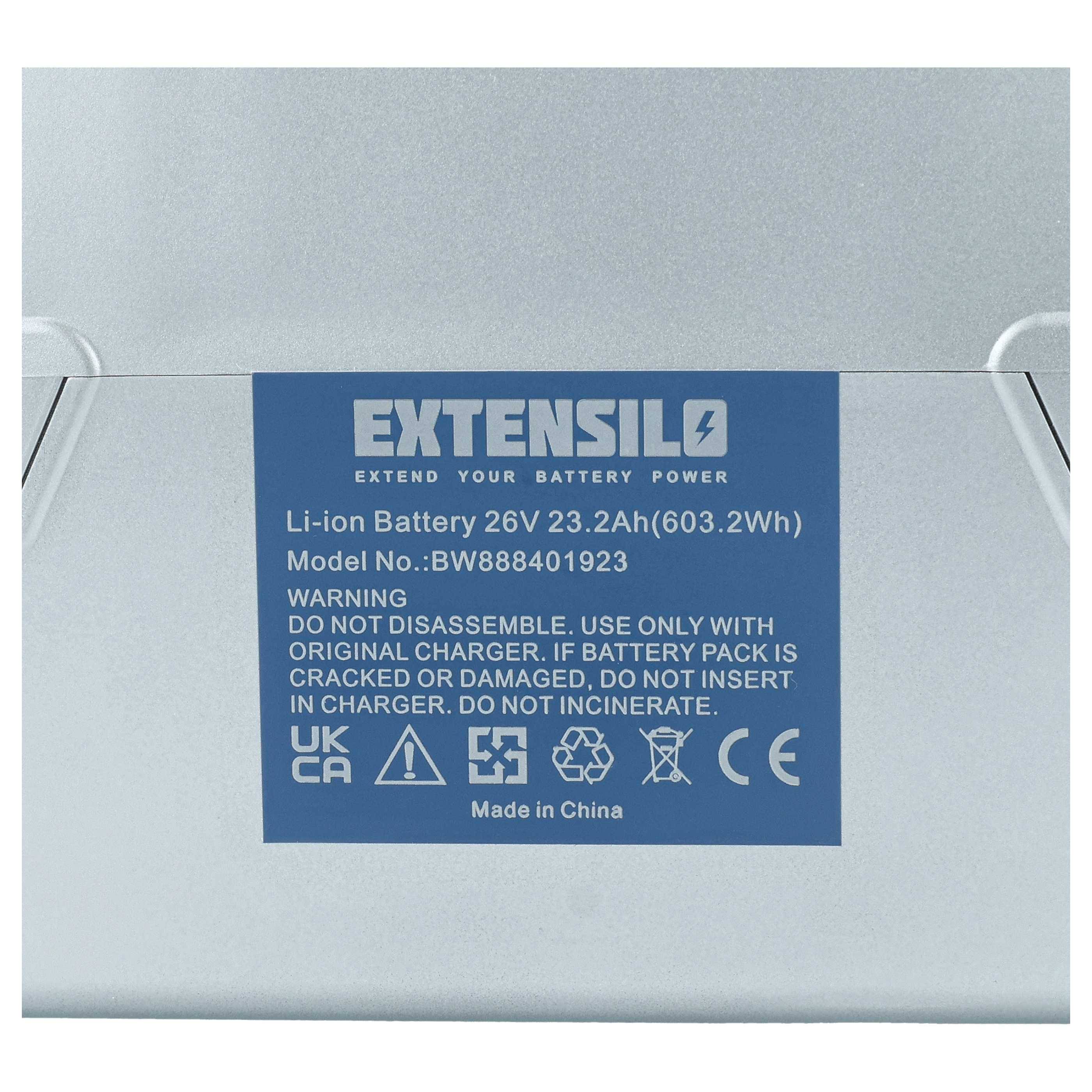 EXTENSILO Akku kompatibel mit Flyer S Urban 26" | Urban 28", Tour 28", X-C 26", XT 28" E-Bike (23,2 Ah, 25,2 V, Li-Ion)-3
