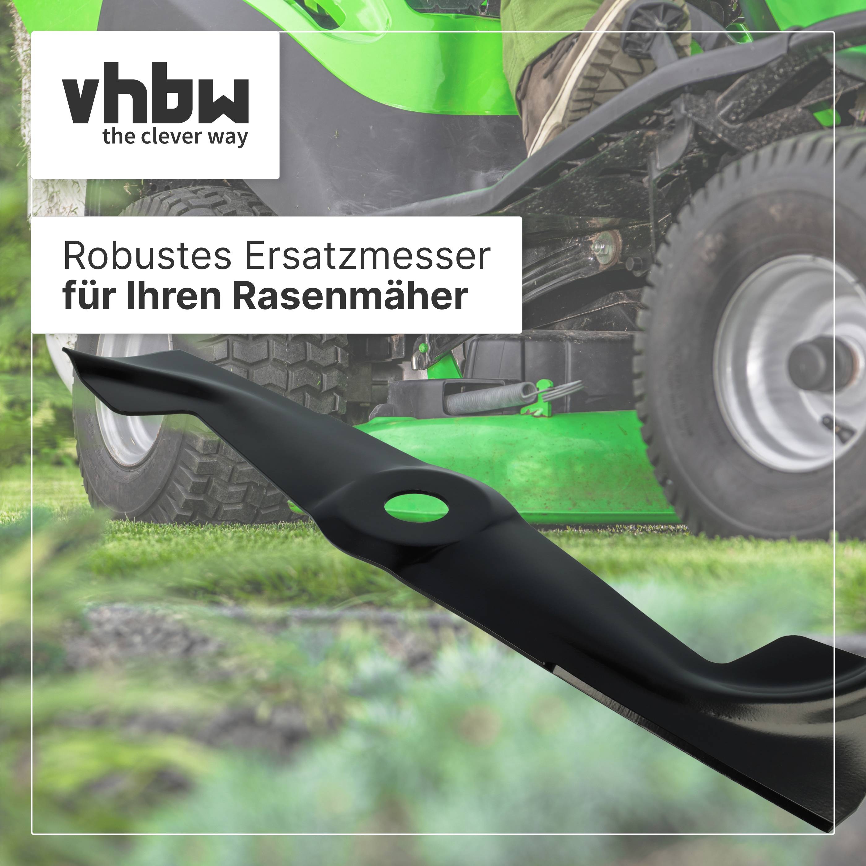 vhbw Ersatz-Messer kompatibel mit Sabo / John Deere 52-QHE m A | 52-QHE m.A., 52-Vario Rasenmäher - Ersatzklinge Schwarz-3