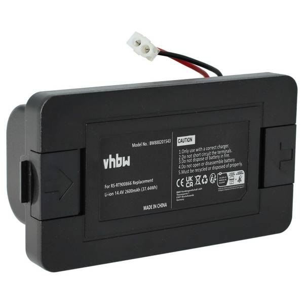 vhbw Akku kompatibel mit Rowenta X-plorer Serie 20 Aqua RR6875 | RR6875WH Home Cleaner Heimroboter Schwarz (2600mAh, 14