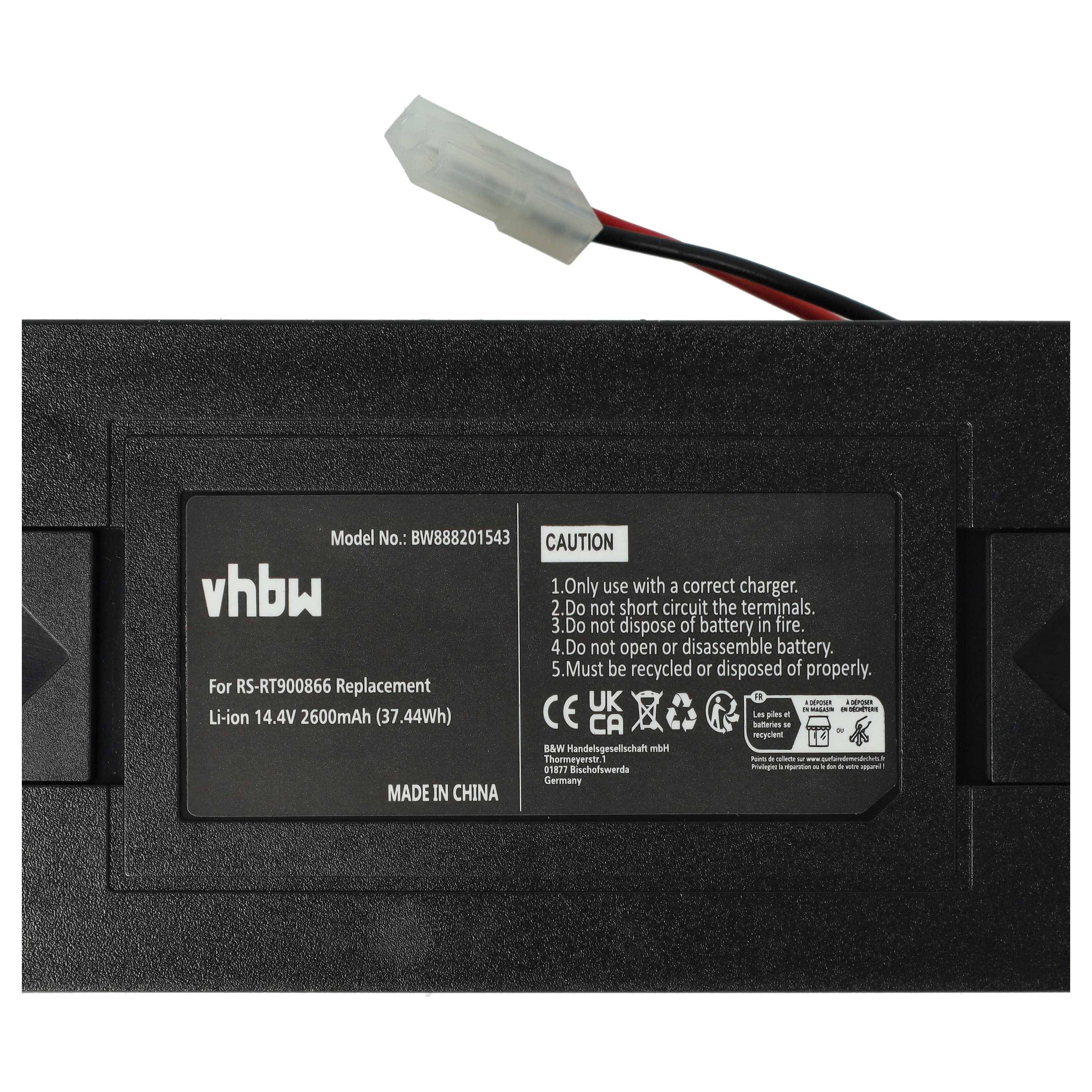 vhbw Akku kompatibel mit Rowenta X-plorer Serie 20 Aqua RR6875 | RR6875WH Home Cleaner Heimroboter Schwarz (2600mAh, 14-4