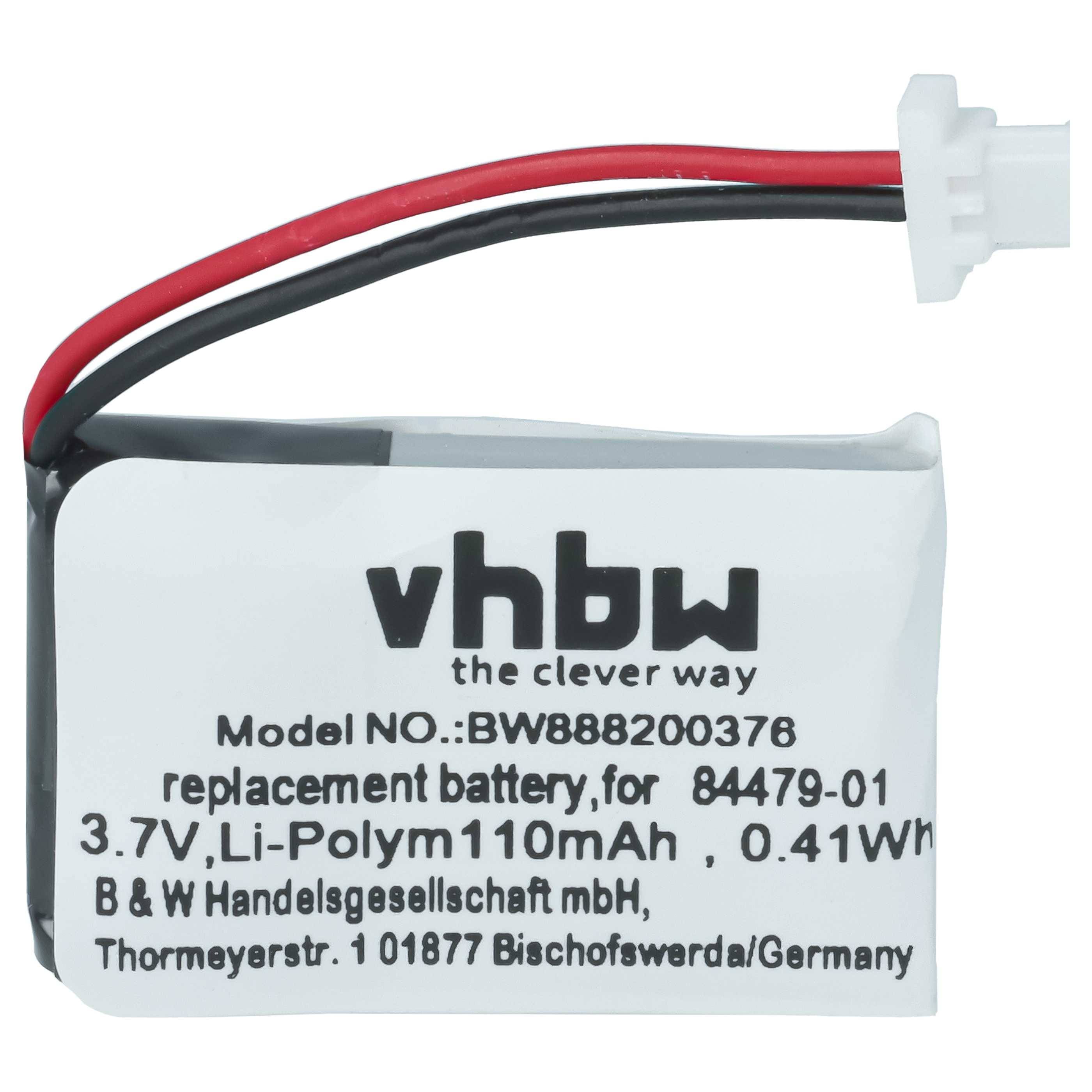 vhbw Akku kompatibel mit Plantronics CS530 | CS530A Wireless Headset Kopfhörer (110 mAh, 3,7 V, Li-Polymer)-3