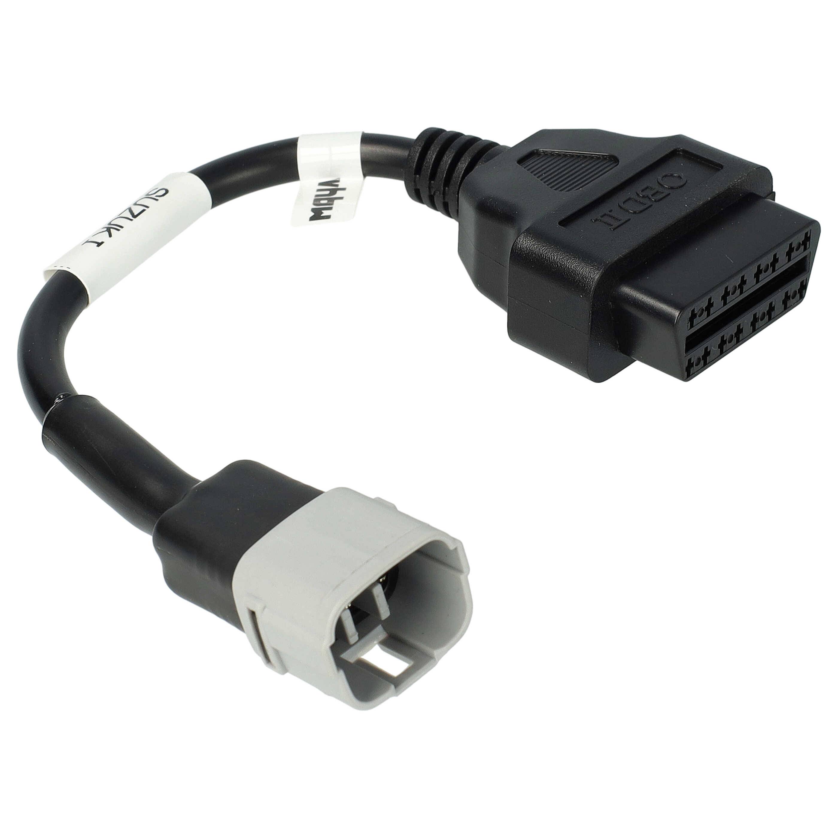 vhbw OBD Adapter 6 Pin auf OBD2 16Pin kompatibel mit Suzuki SV 650 (2003 - 2019), UH 125 (2007 - 2019), UH 200 (2007 --2