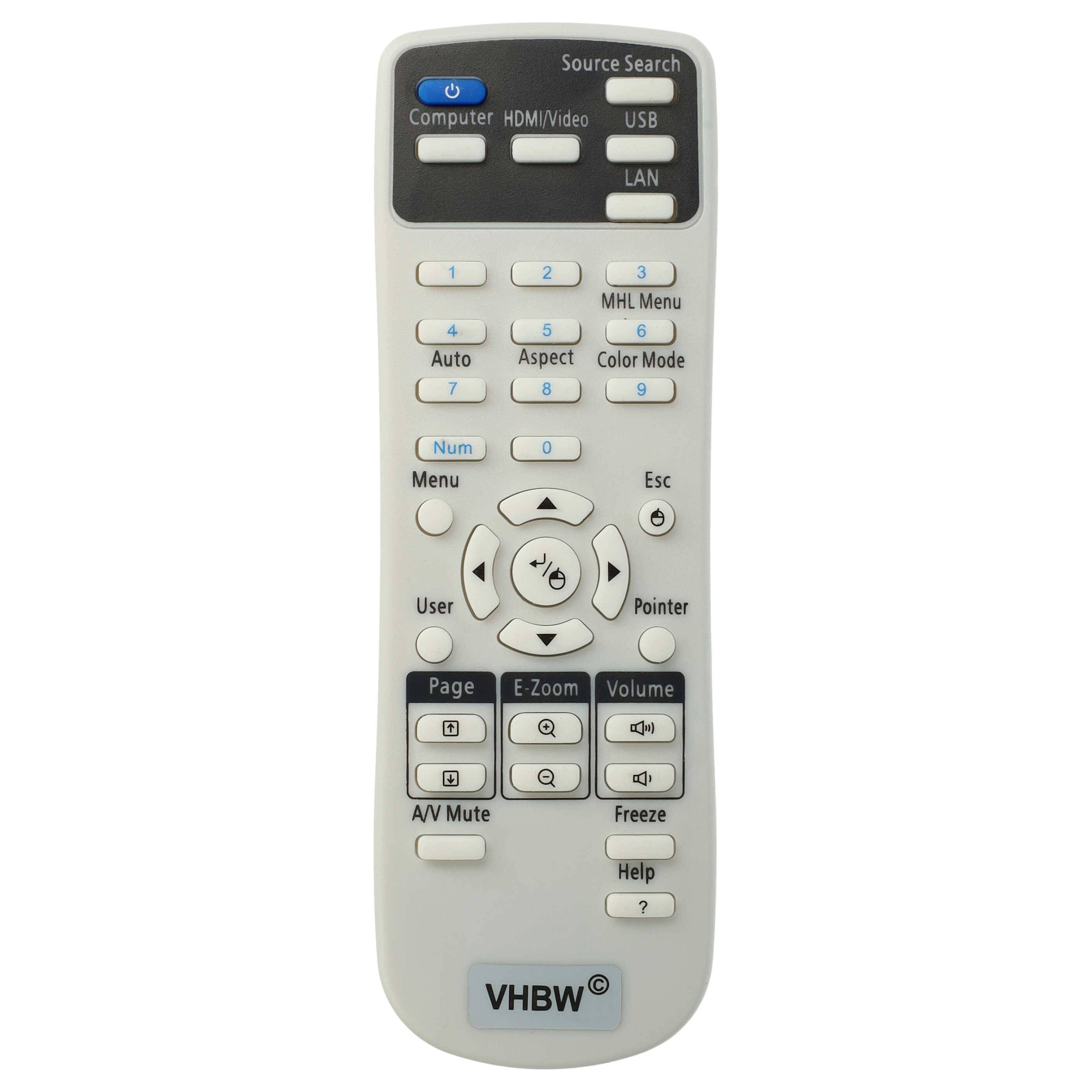 vhbw Fernbedienung kompatibel mit Epson EX5250 | EX3240, EX5240, EB-U32, EB-U04, EX5250 PRO, EB-X31, EB-W32, EB-W04-0