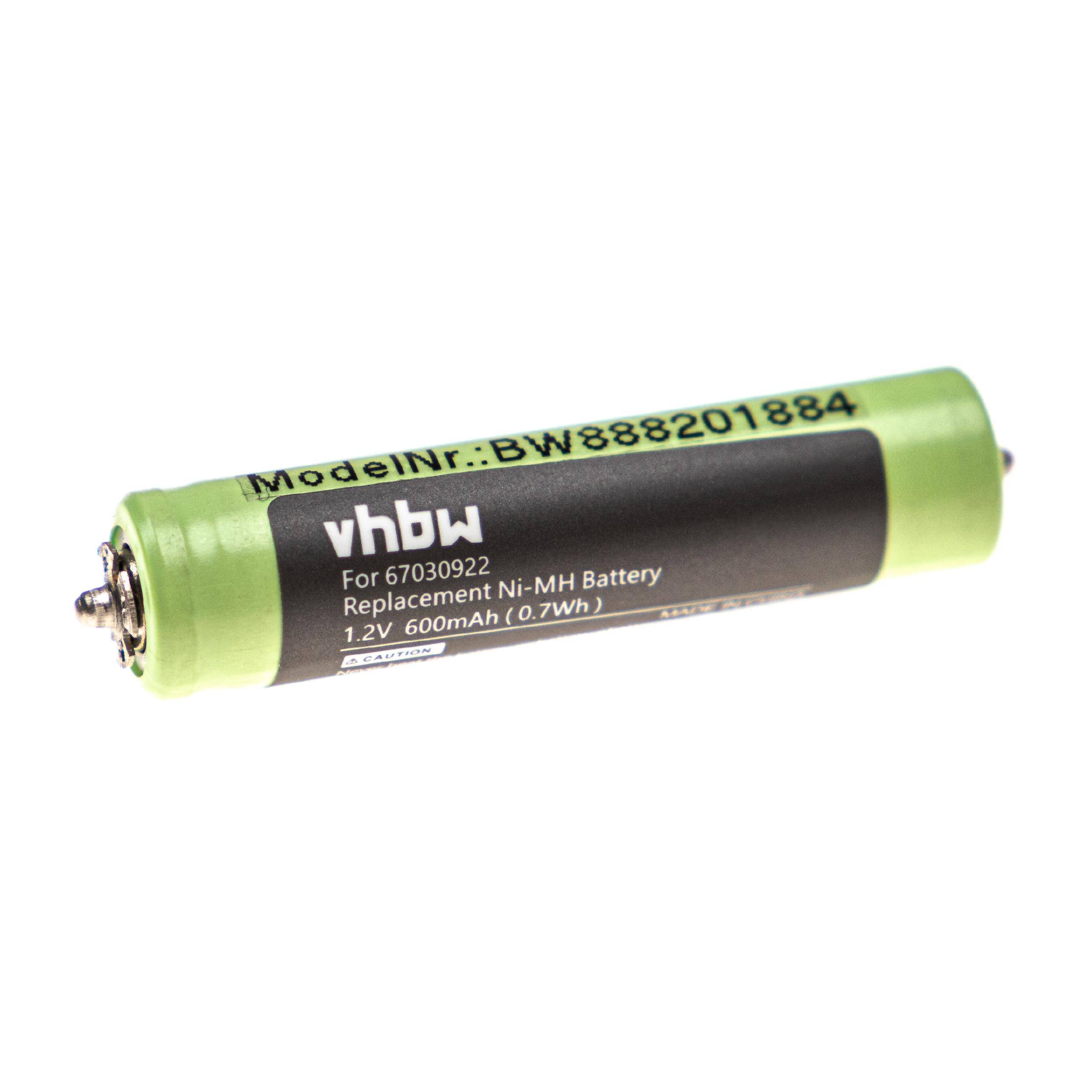 vhbw Akku kompatibel mit Braun CruZer4 Z4 | CruZer5 Z5, CruZer6 Z6, Cruzer3 Z50, Cruzer4 Z60 Rasierer (600mAh, 1,2V-0