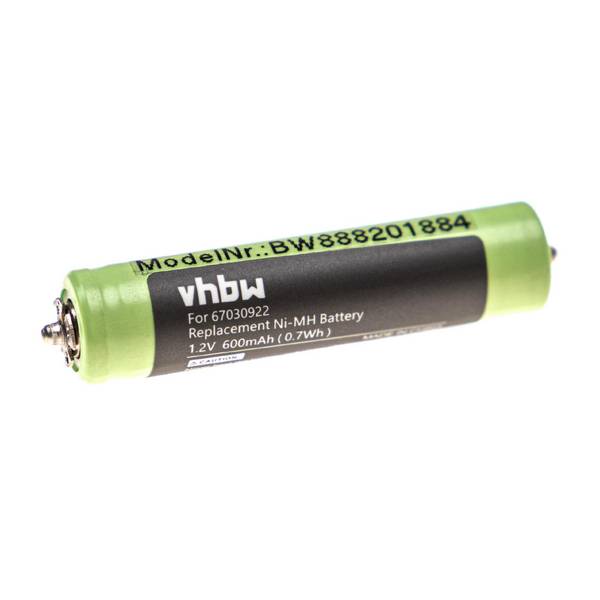 vhbw Akku kompatibel mit Braun CruZer4 Z4 | CruZer5 Z5, CruZer6 Z6, Cruzer3 Z50, Cruzer4 Z60 Rasierer (600mAh, 1,2V