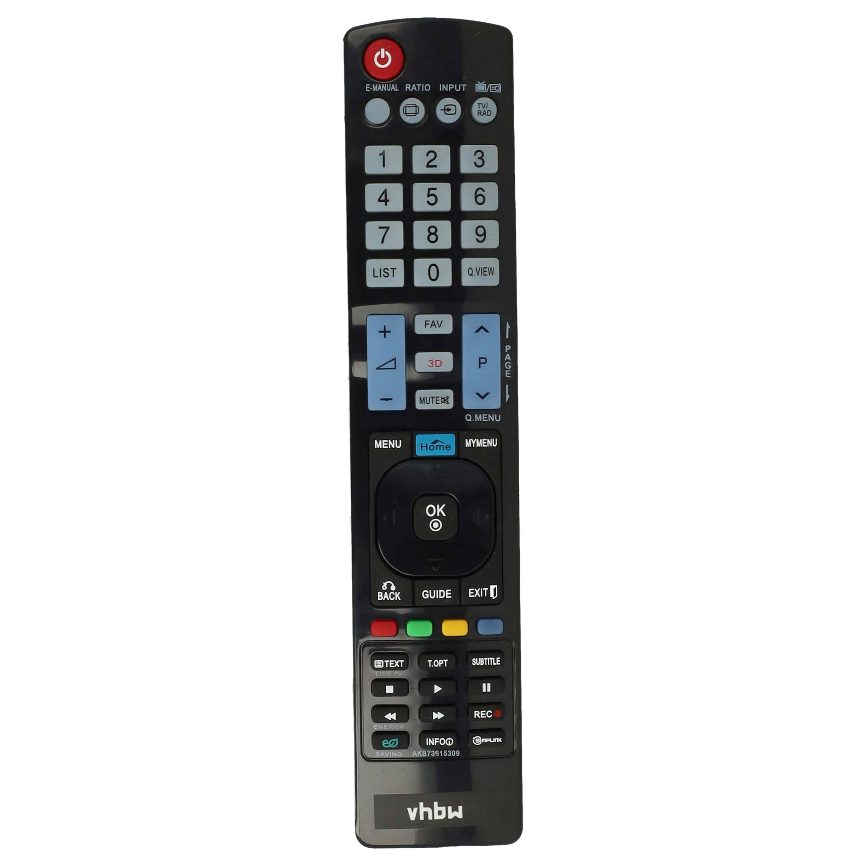 vhbw Fernbedienung kompatibel mit LG 32LM6200 | 42LM7600, 42LM6700, 42LM6410, 42LM6200, 32LM6400, 32LM6410 Fernseher, TV-0