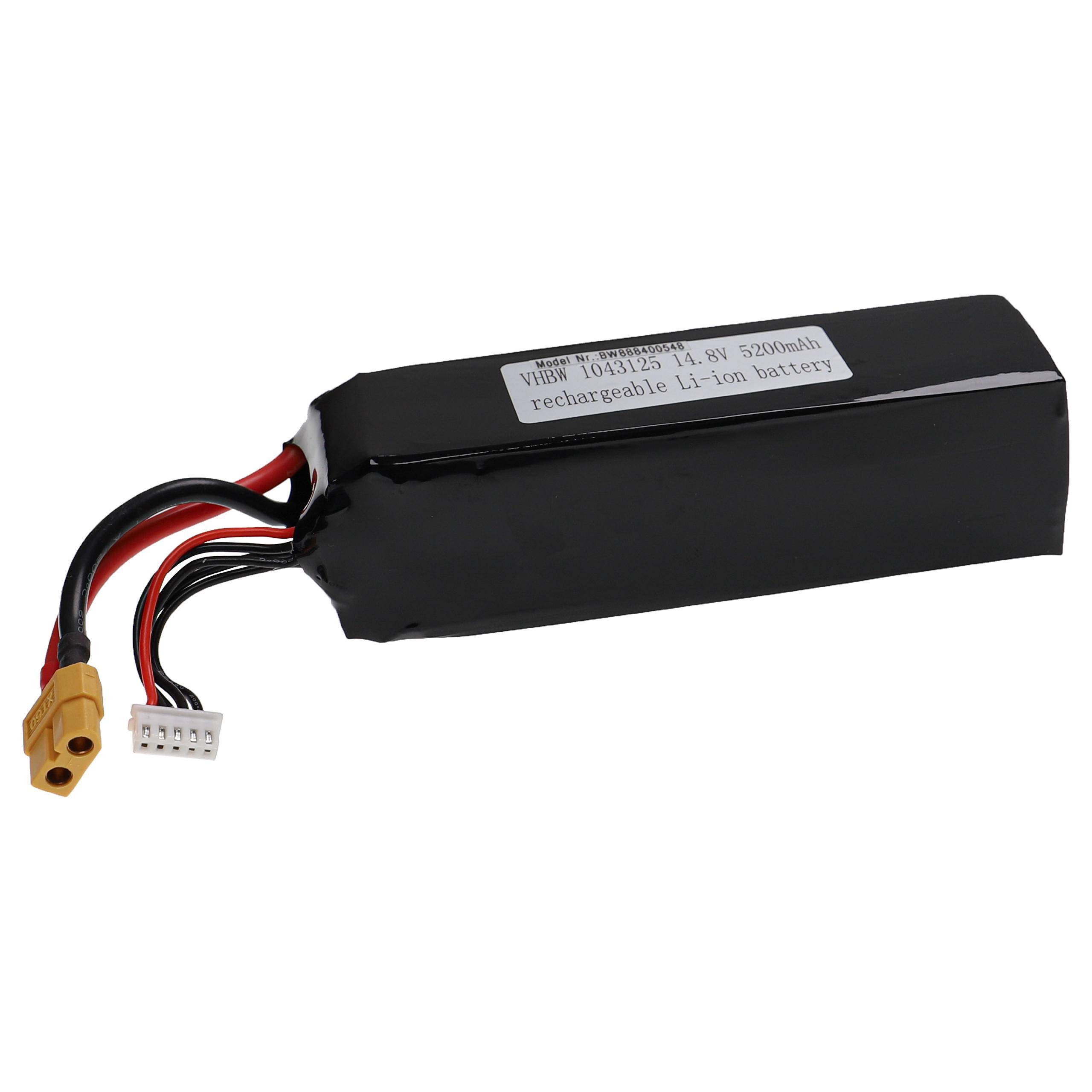 vhbw Akku kompatibel mit XT60 Stecker für Modellbau z.B. Racing Car | Helikopter, Flugzeug (5200mAh, 14,8V, Li-Polymer-2