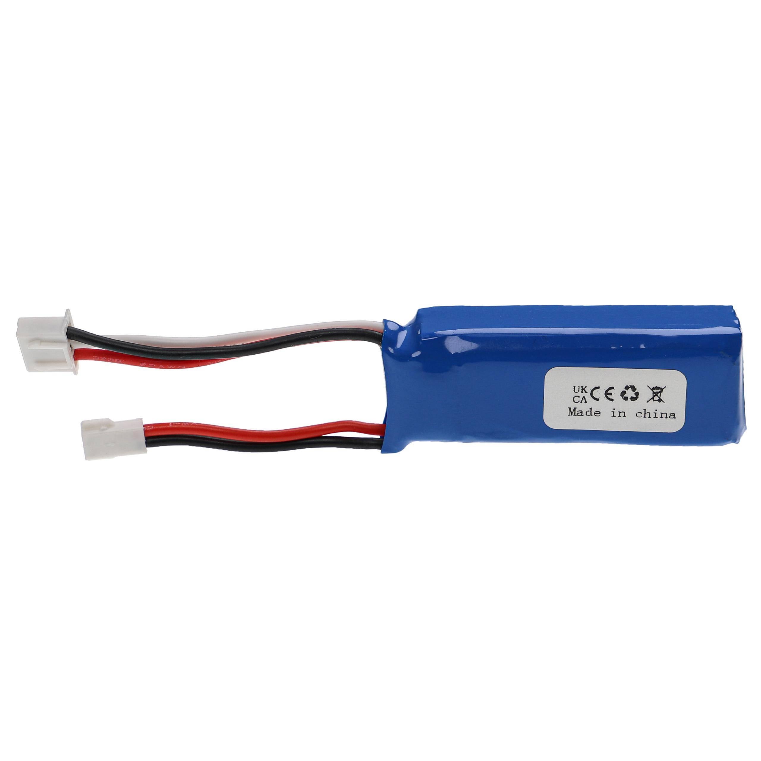 vhbw Akku kompatibel mit XH 2.54 2P Stecker für Modellbau z.B. Racing Car | Helikopter, Flugzeug (520mAh, 7,4V-1
