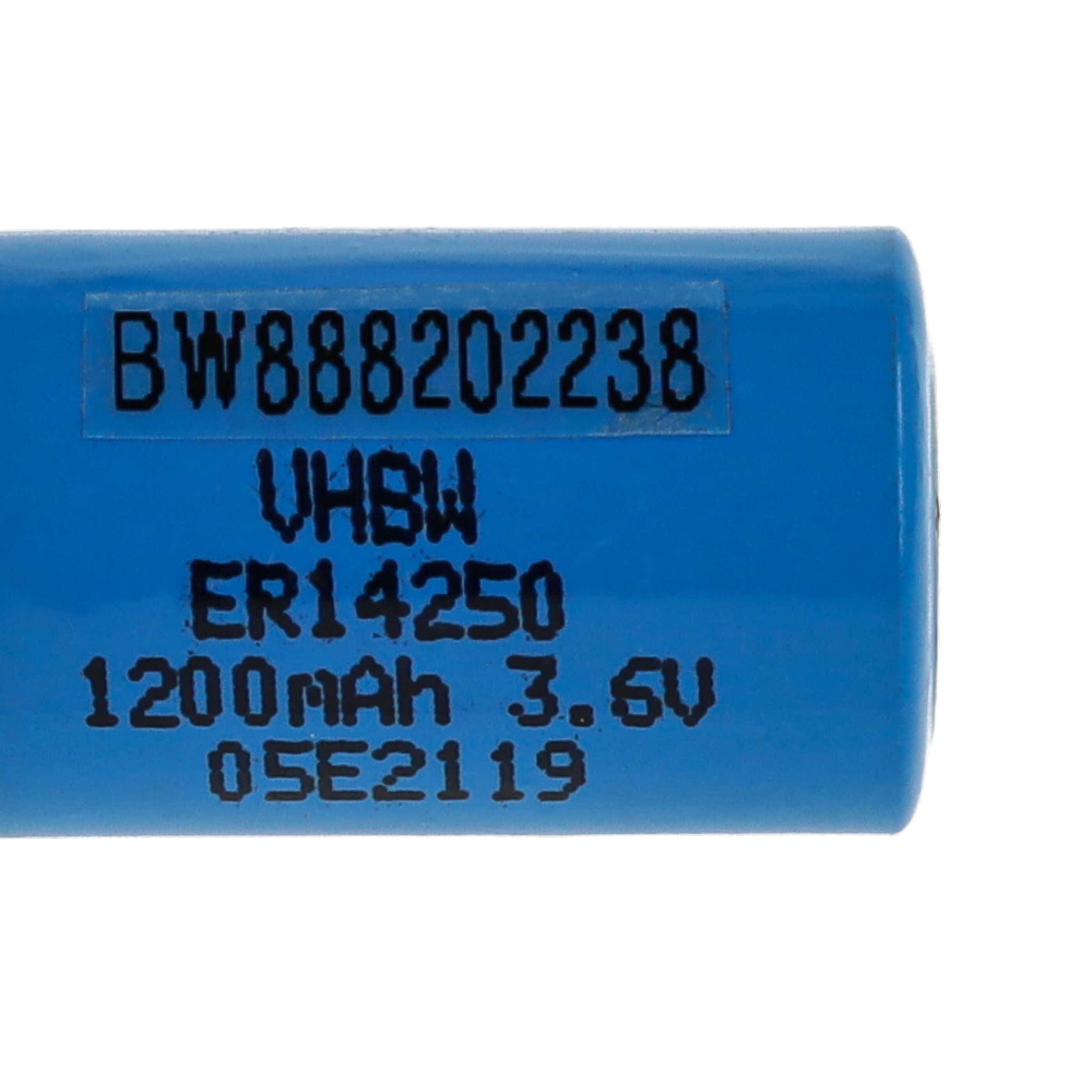 vhbw 10x ER14250 Rundzellenbatterien Ersatz für 60-0576-100 | 6135-99-770-2535 - Spezialbatterien (1200 mAh, 3,6 V-4