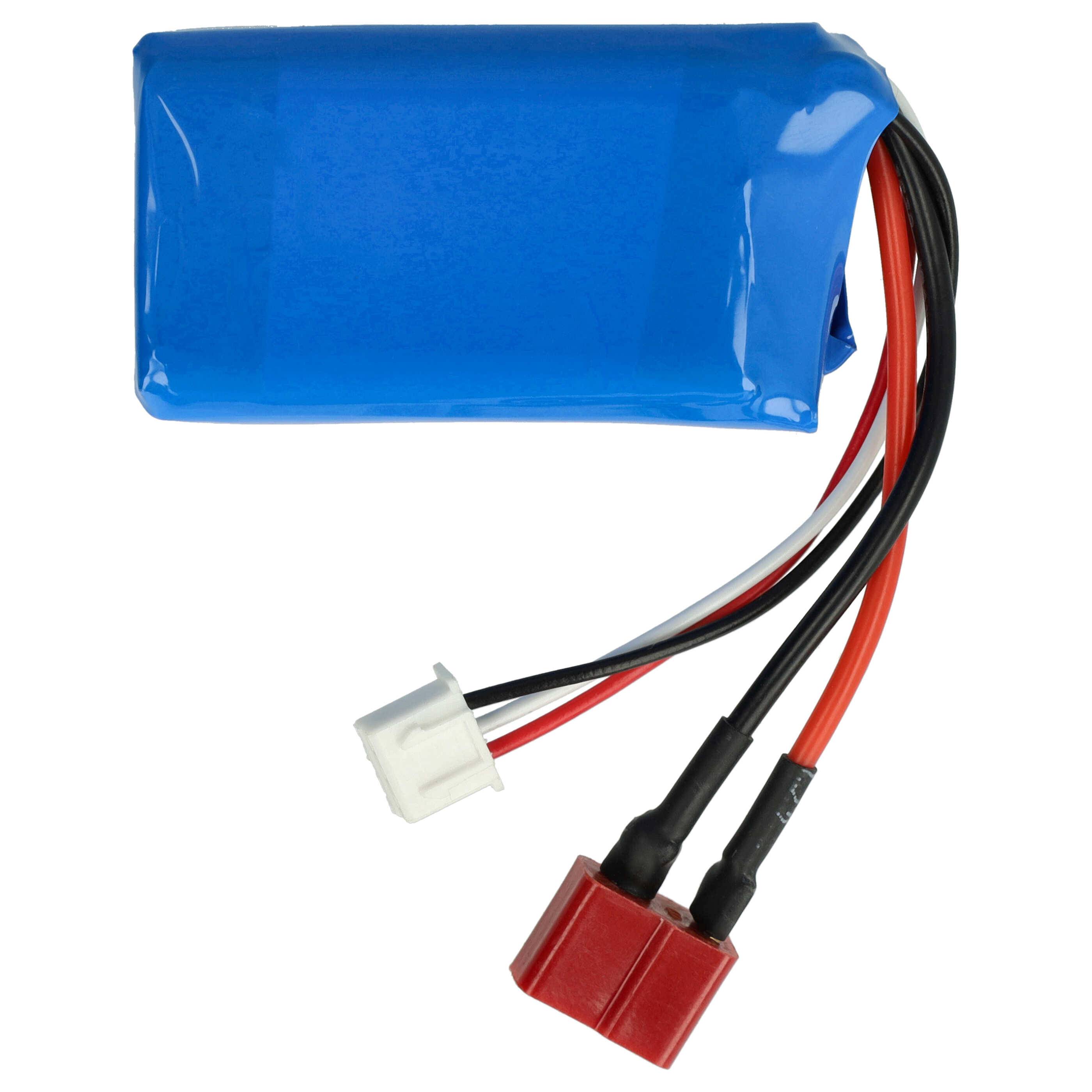 vhbw Akku kompatibel mit T-System AWG16 Stecker für Modellbau z.B. Racing Car, Helikopter, Flugzeug (1200mAh, 7,4V-1