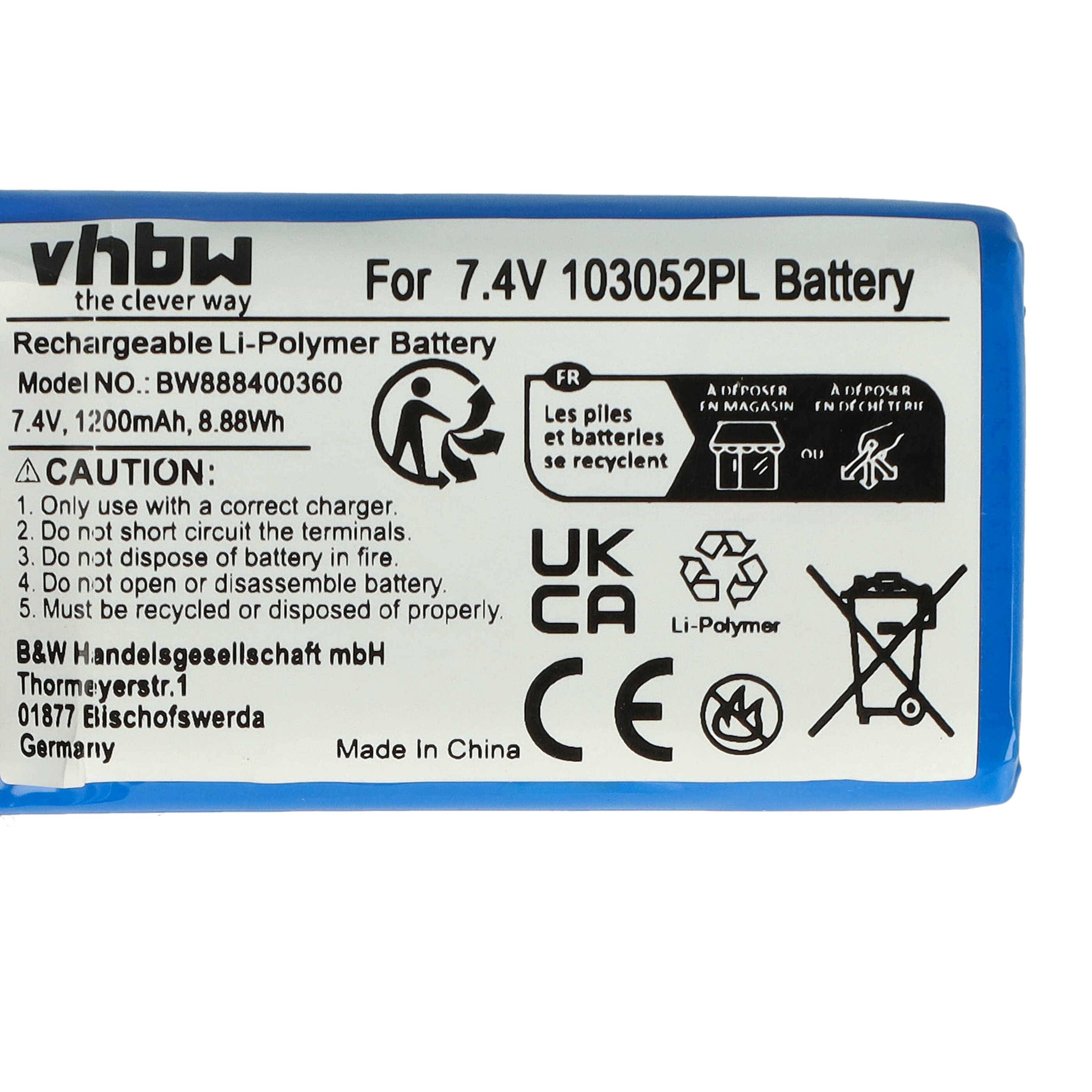vhbw Akku kompatibel mit T-System AWG16 Stecker für Modellbau z.B. Racing Car, Helikopter, Flugzeug (1200mAh, 7,4V-4