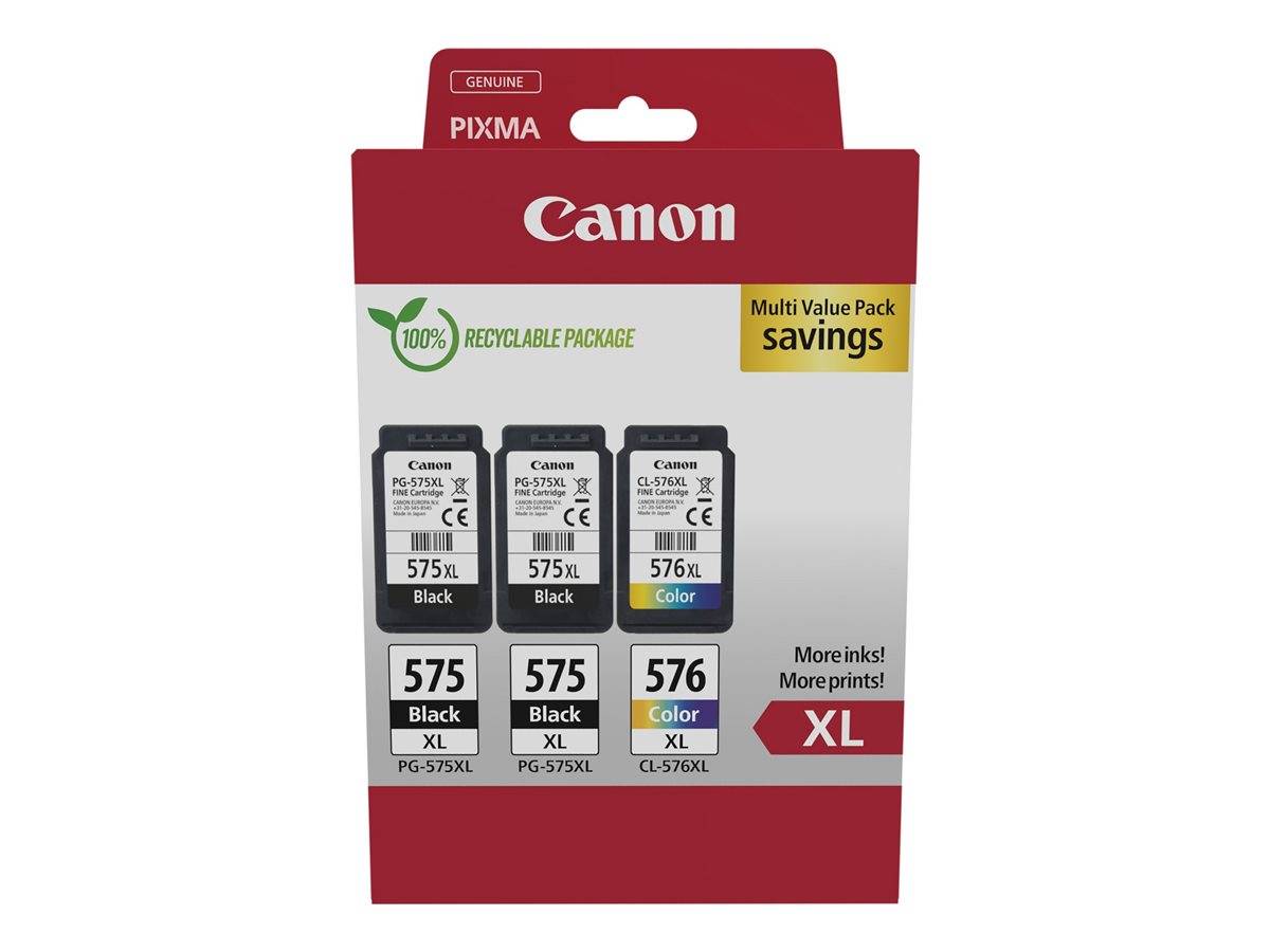Canon PG-575XLx2/CL-576XL Multipack - 3er-Pack - Hohe Ergiebigkeit - Schwarz, Farbe (Cyan, Magenta, Gelb)-0