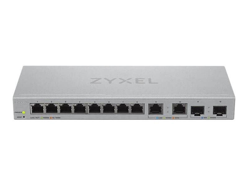 Zyxel XGS1210-12 - V2 - Switch - managed - 8 x 10/100/1000 + 2 x 100/1000/2.5G + 2 x 1 Gigabit/10 Gigabit SFP+ (Uplink)-0
