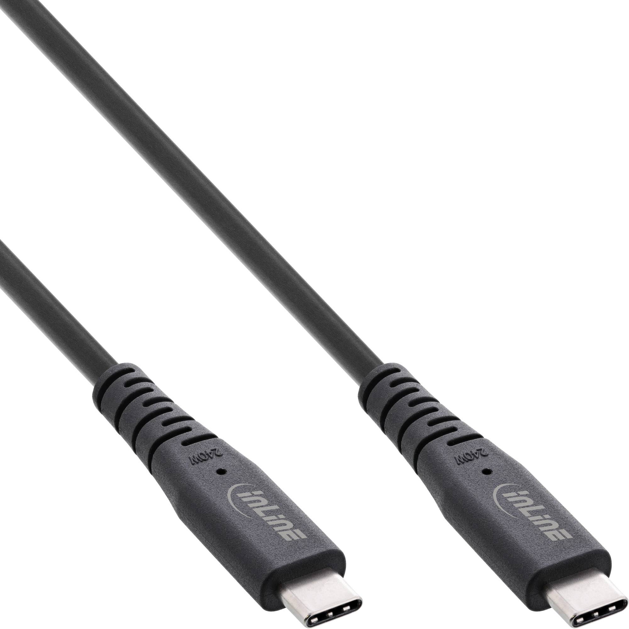InLine® USB4 Kabel, USB-C ST/ST, PD 240W, 8K60Hz, TPE schwarz, 2m-0