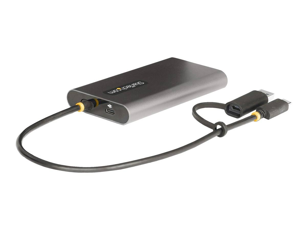 StarTech.com USB-C to Dual-HDMI Adapter, USB-C or A to 2x HDMI, 4K 60Hz, 100W PD Pass-Through, 1ft (30cm)-1