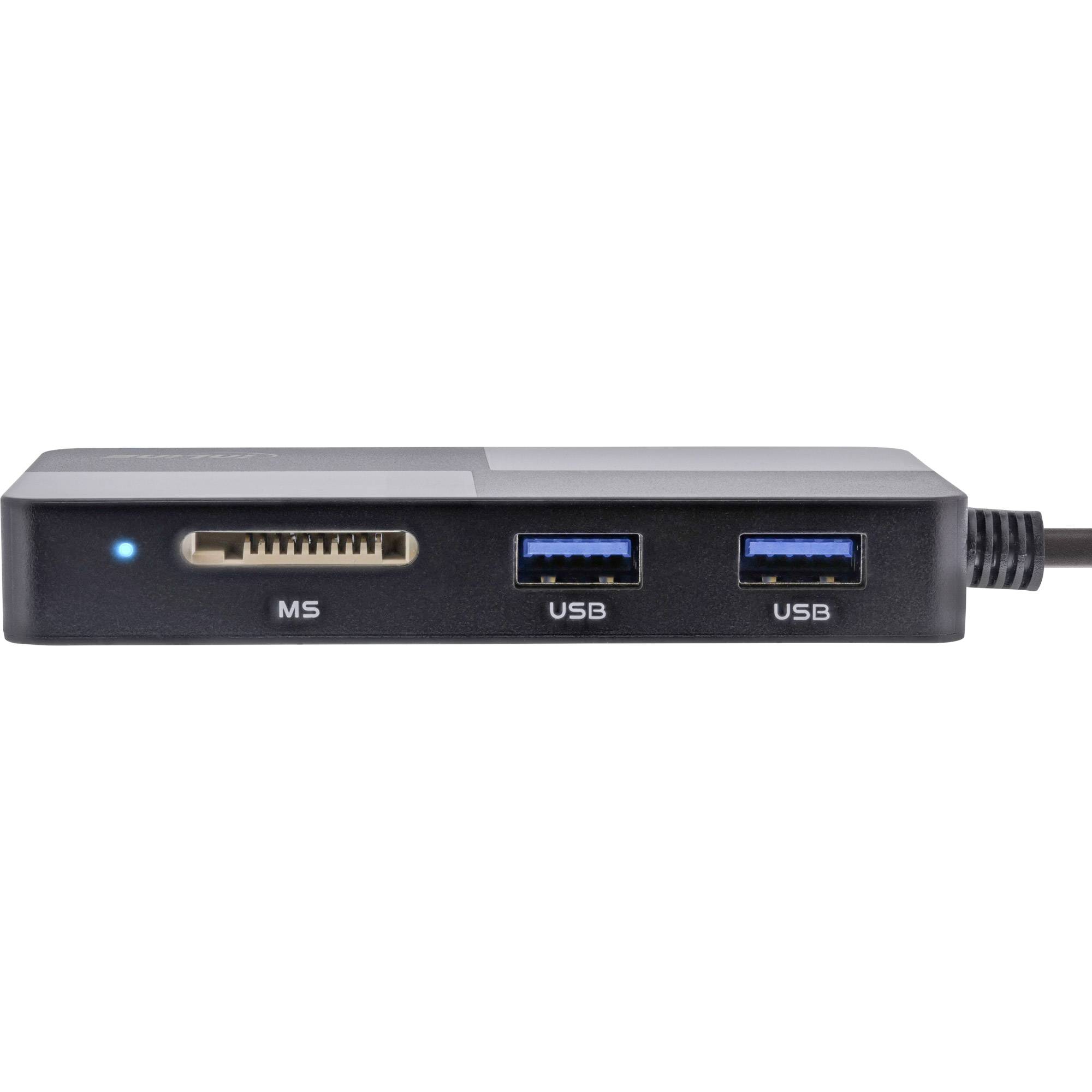 InLine® USB 3.2 Multi Cardreader Hub, SD/TF/MS/XD/CF, 3-Port USB-A, Dual-4