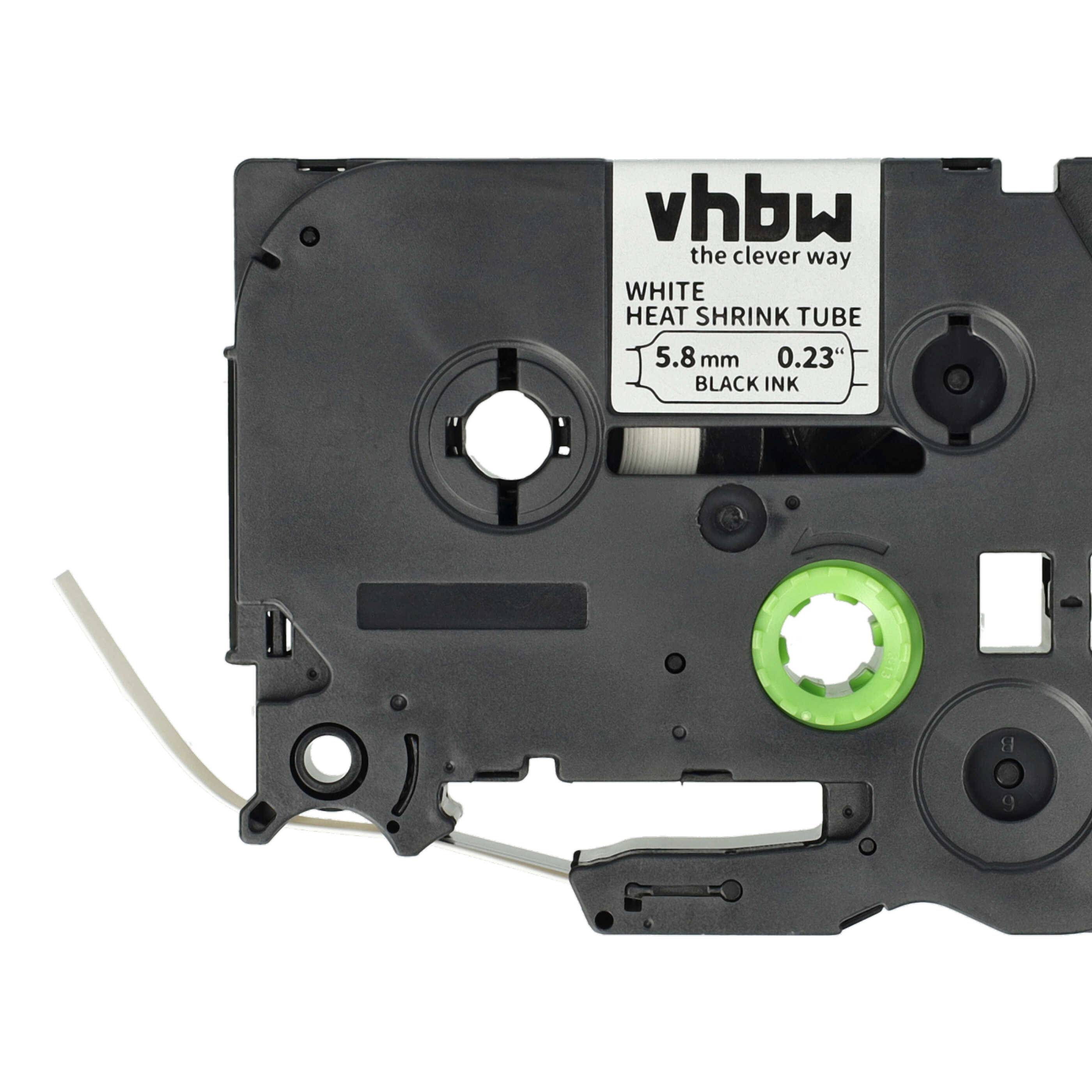 vhbw Schriftband-Kassette kompatibel mit Brother P-Touch PT-E500VP Etiketten-Drucker 1,5m x 5,8mm Schwarz auf Weiß-2
